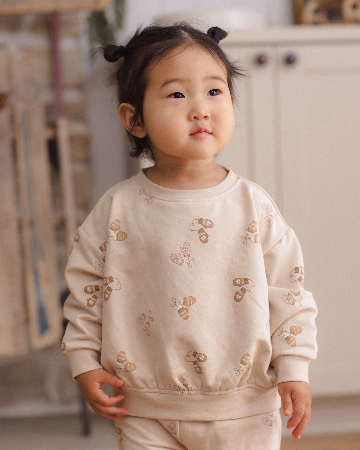 Relaxed Fleece Sweatshirt Mittens - Rylee + Cru | Kids Clothes | Trendy Baby Clothes | Modern Infant Outfits |