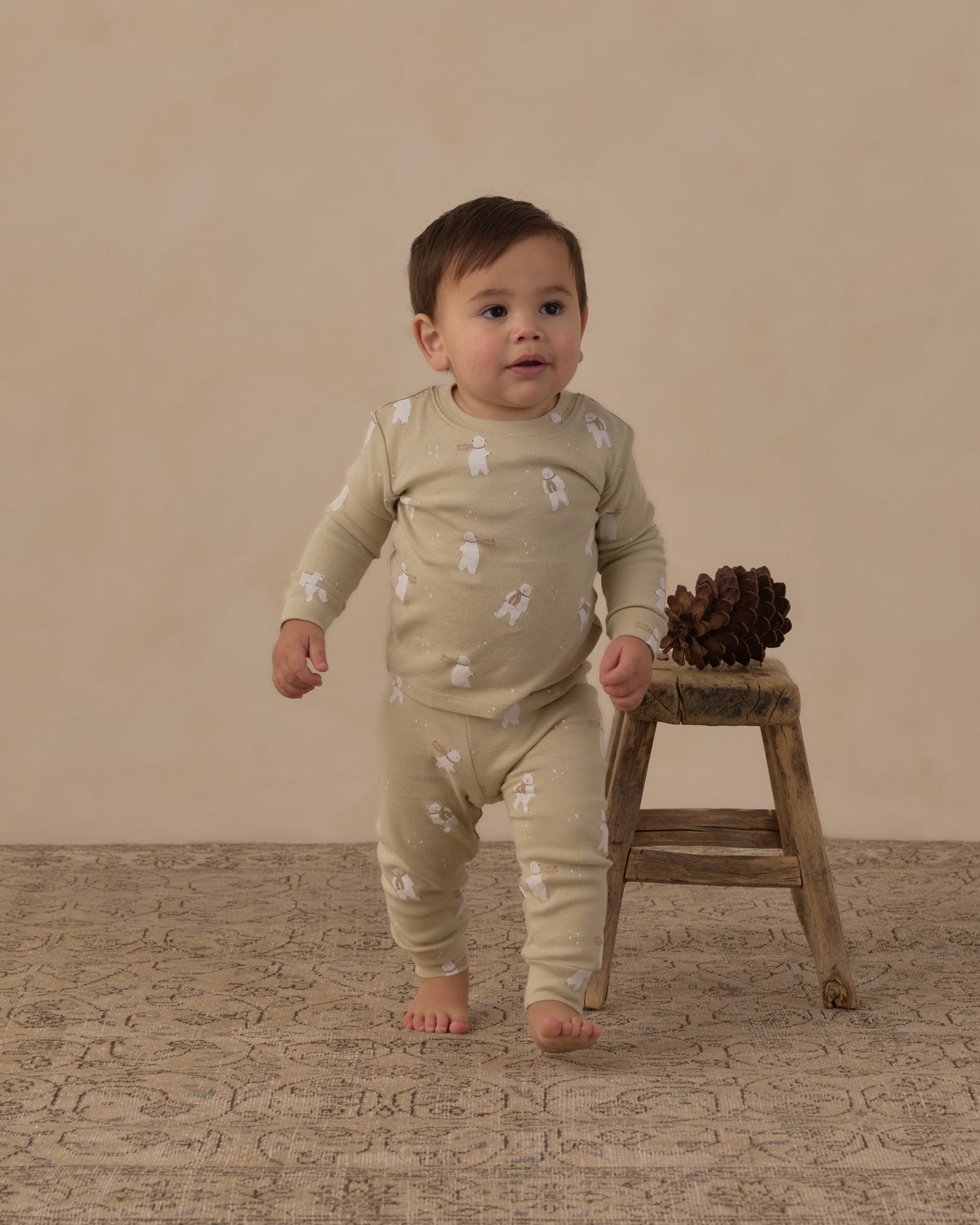 Organic Long Sleeve Pajama Set Polar Bears - Rylee + Cru | Kids Clothes | Trendy Baby Clothes | Modern Infant Outfits |