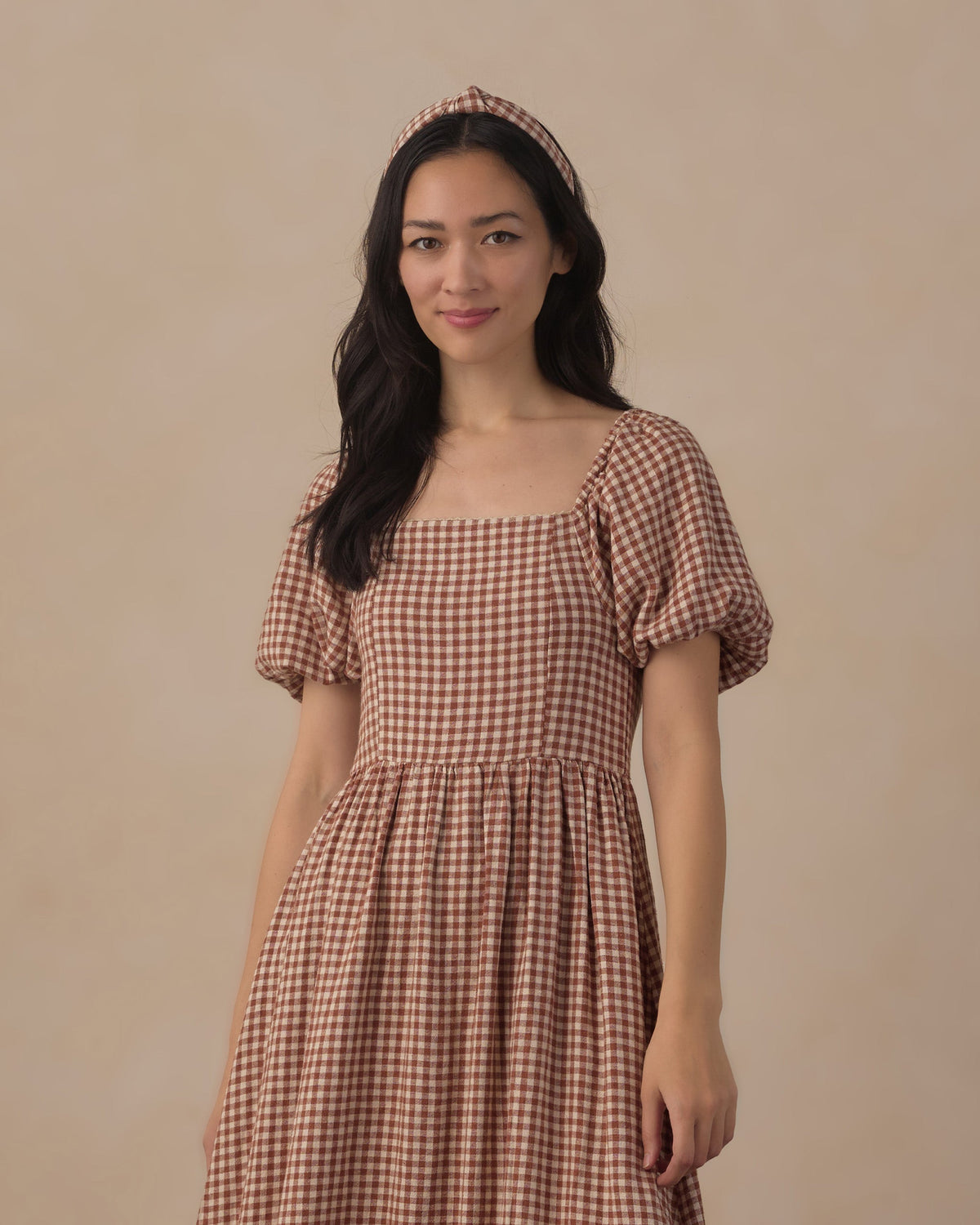 Women's Keyara Dress Brick Check - Rylee + Cru | Kids Clothes | Trendy Baby Clothes | Modern Infant Outfits |