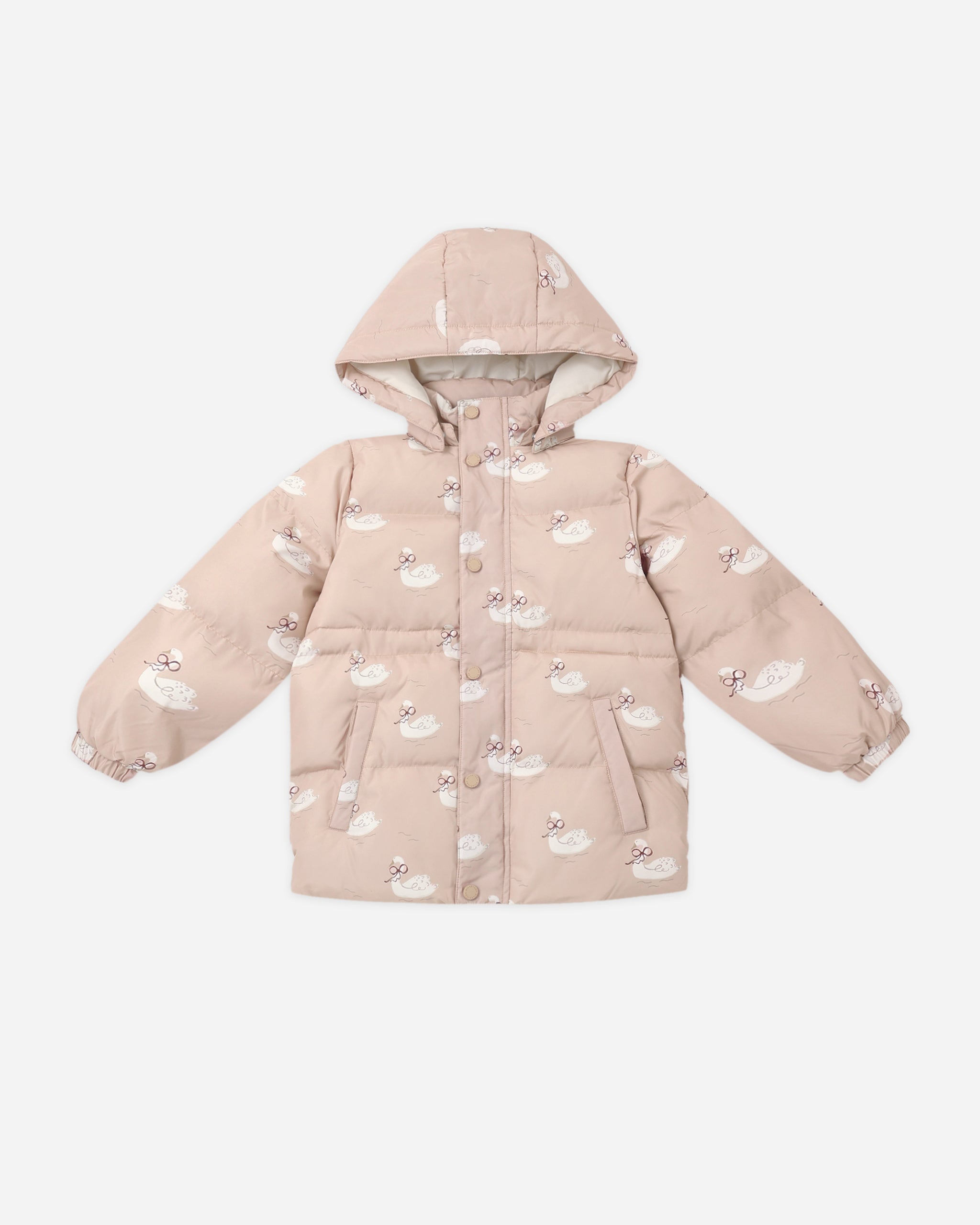 Puffer Jacket Swans - Rylee + Cru | Kids Clothes | Trendy Baby Clothes | Modern Infant Outfits |