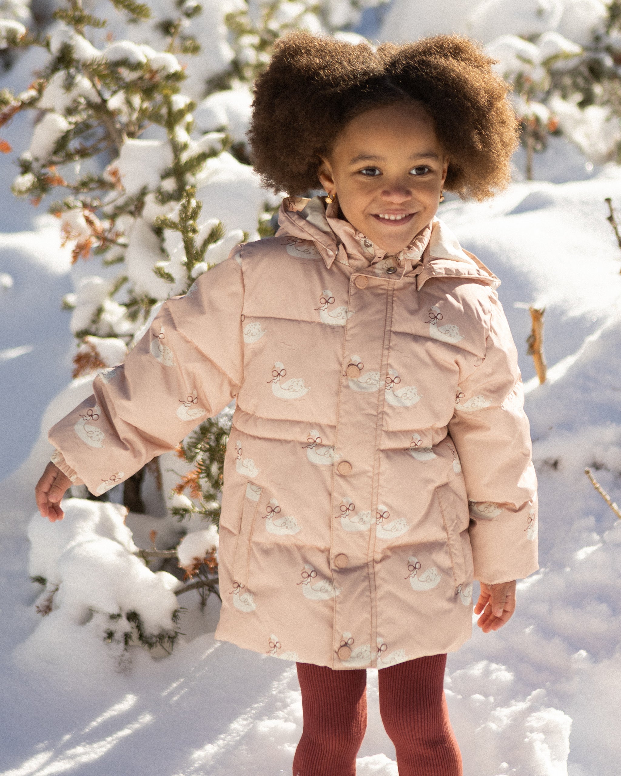 Puffer Jacket Swans - Rylee + Cru | Kids Clothes | Trendy Baby Clothes | Modern Infant Outfits |