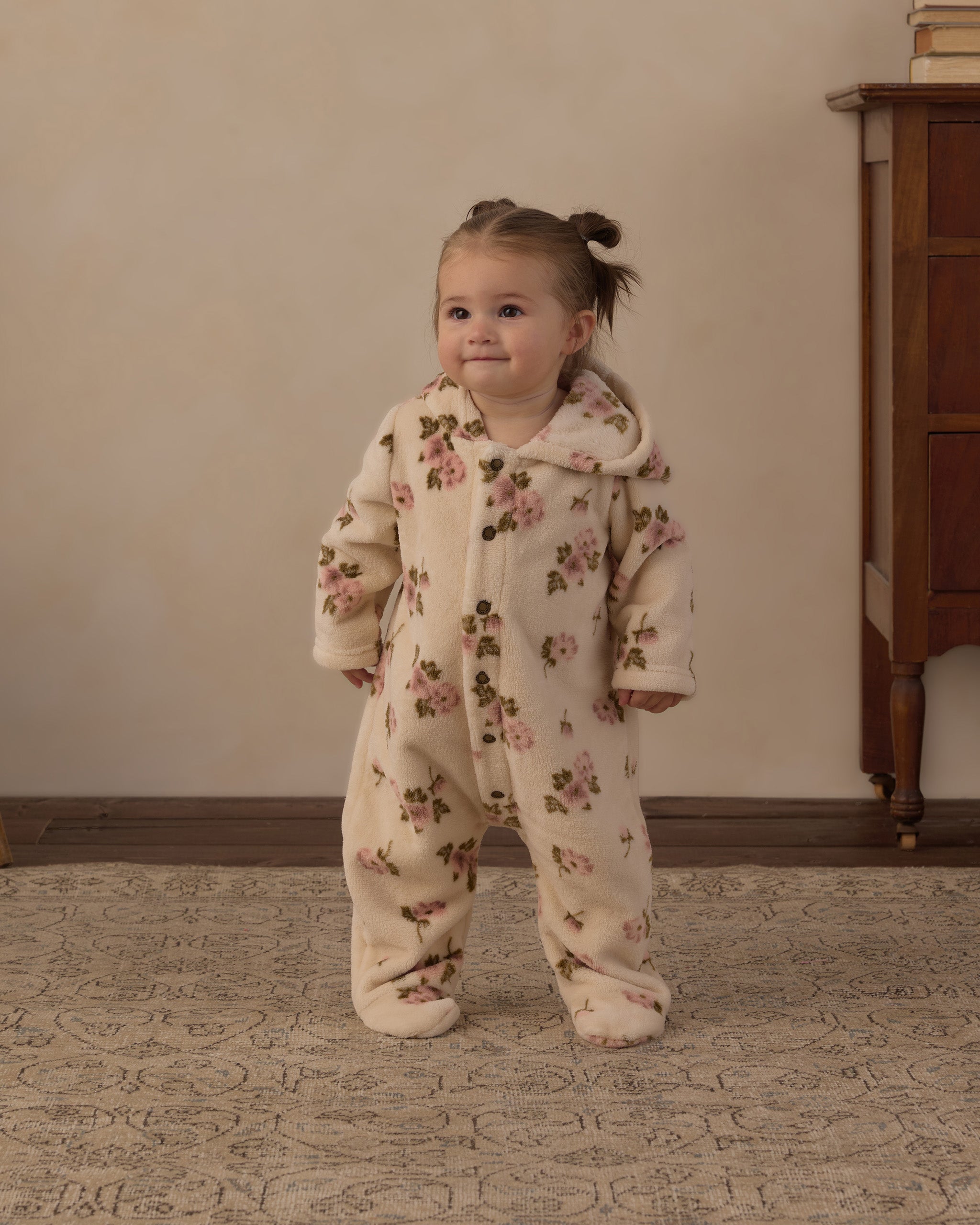 Fleece Jumpsuit Rose Garden - Rylee + Cru | Kids Clothes | Trendy Baby Clothes | Modern Infant Outfits |
