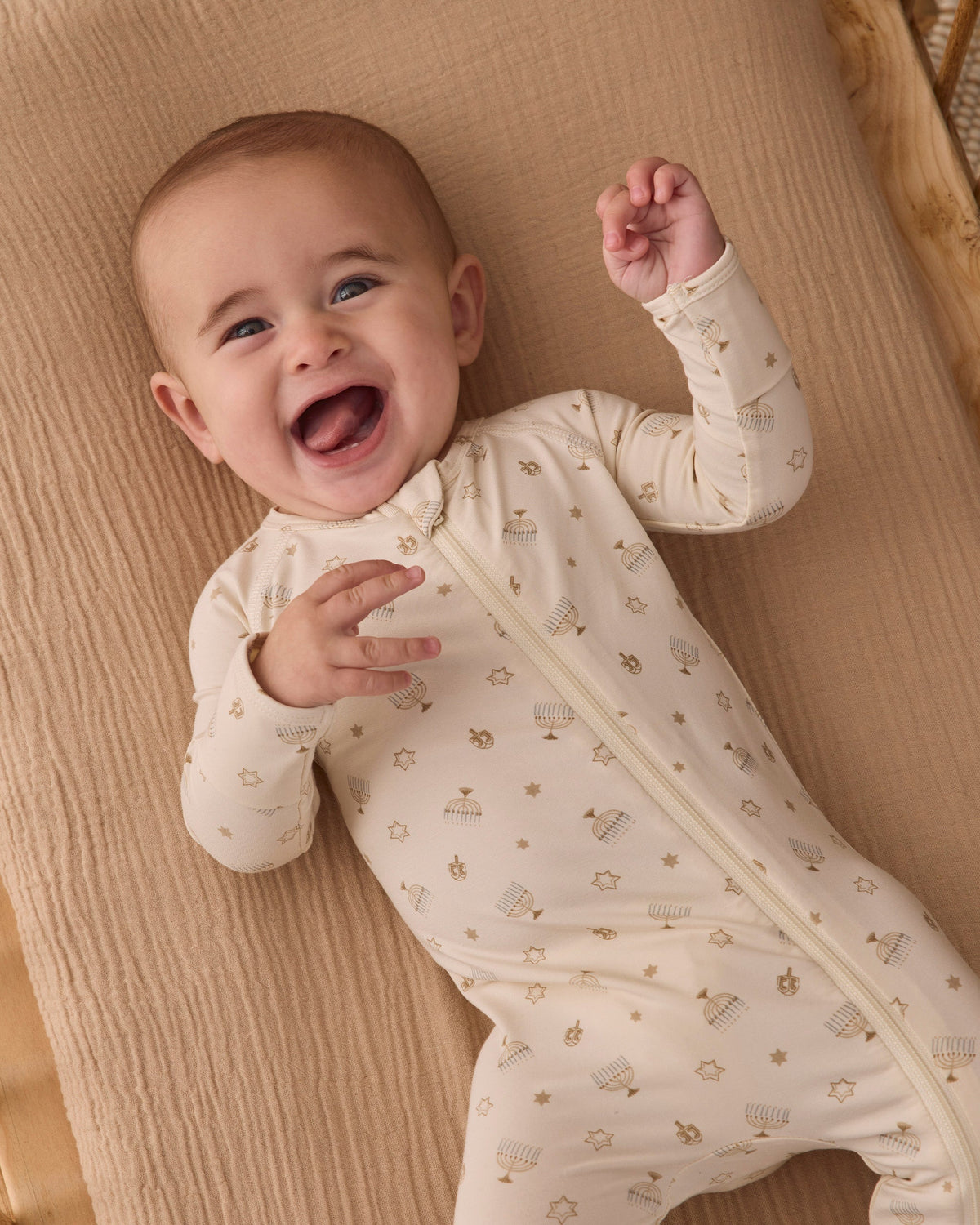 Bamboo Zip Footie Hanukkah - Rylee + Cru | Kids Clothes | Trendy Baby Clothes | Modern Infant Outfits |