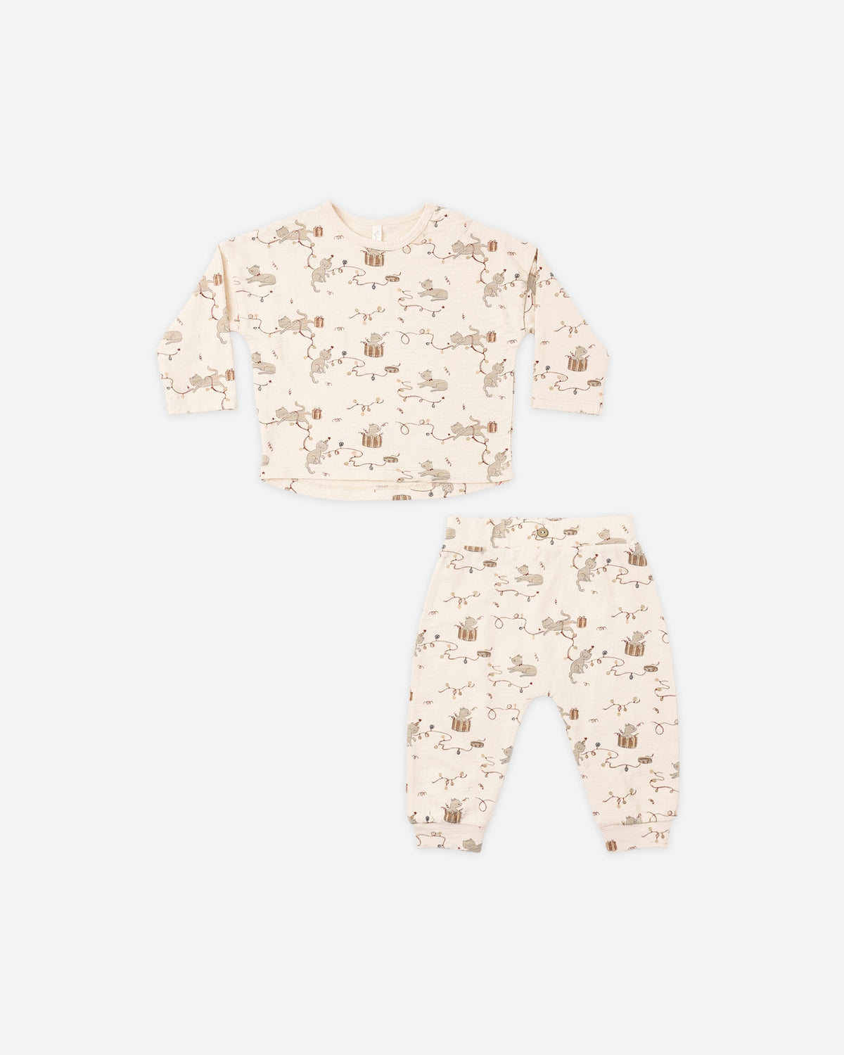 Long Sleeve Tee + Pant Set Kitties - Rylee + Cru | Kids Clothes | Trendy Baby Clothes | Modern Infant Outfits |