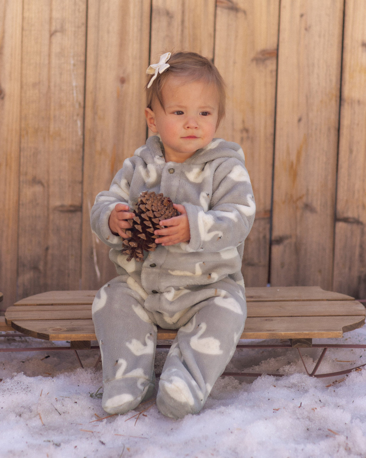 Fleece Jumpsuit Swans - Rylee + Cru | Kids Clothes | Trendy Baby Clothes | Modern Infant Outfits |