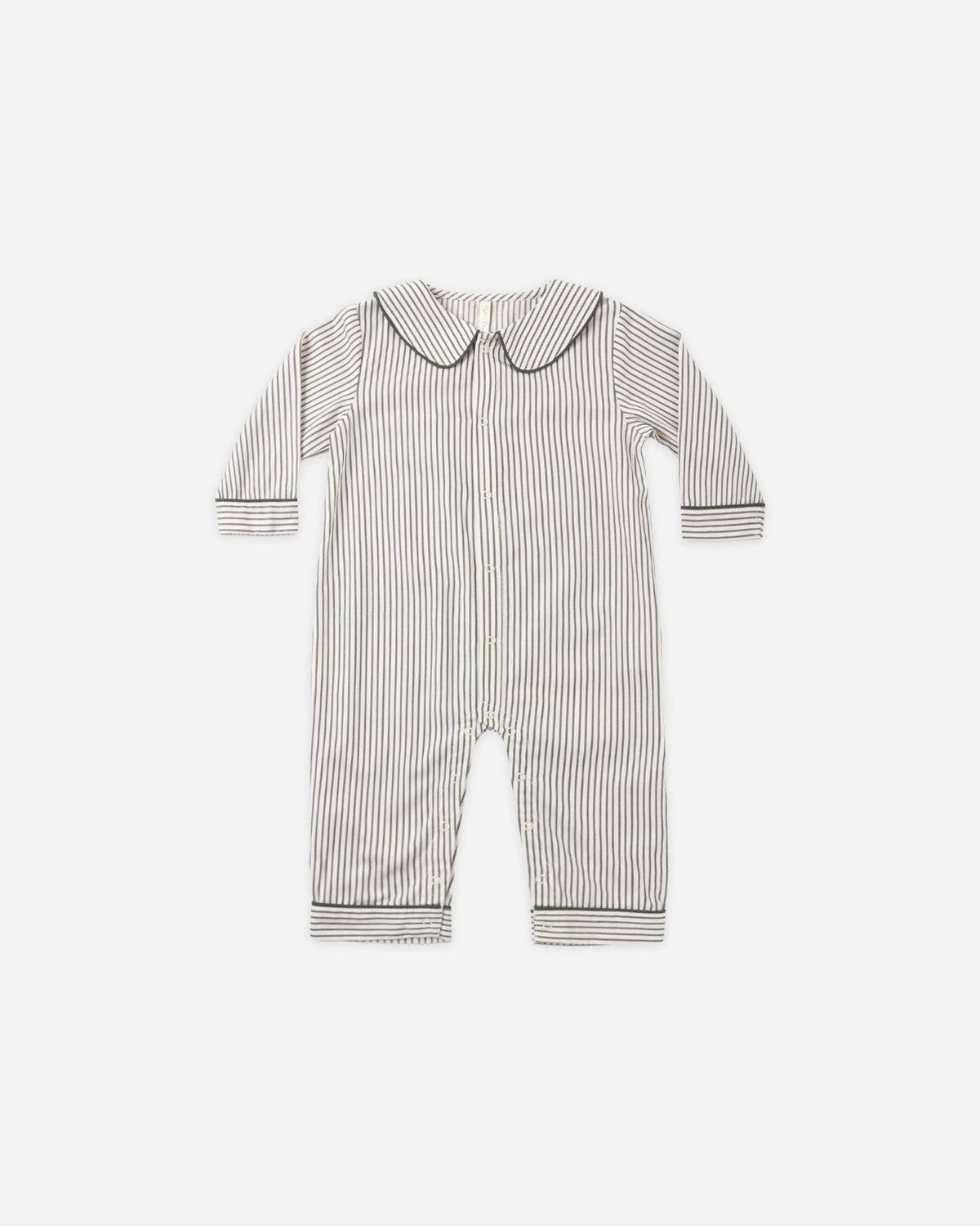 Baby Pajama Romper Evergreen Stripe - Rylee + Cru | Kids Clothes | Trendy Baby Clothes | Modern Infant Outfits |