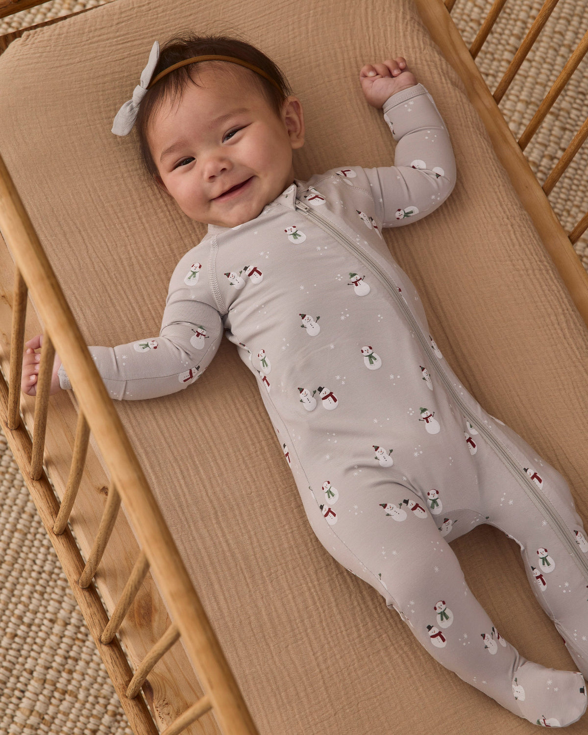 Bamboo Zip Footie Snowman - Rylee + Cru | Kids Clothes | Trendy Baby Clothes | Modern Infant Outfits |