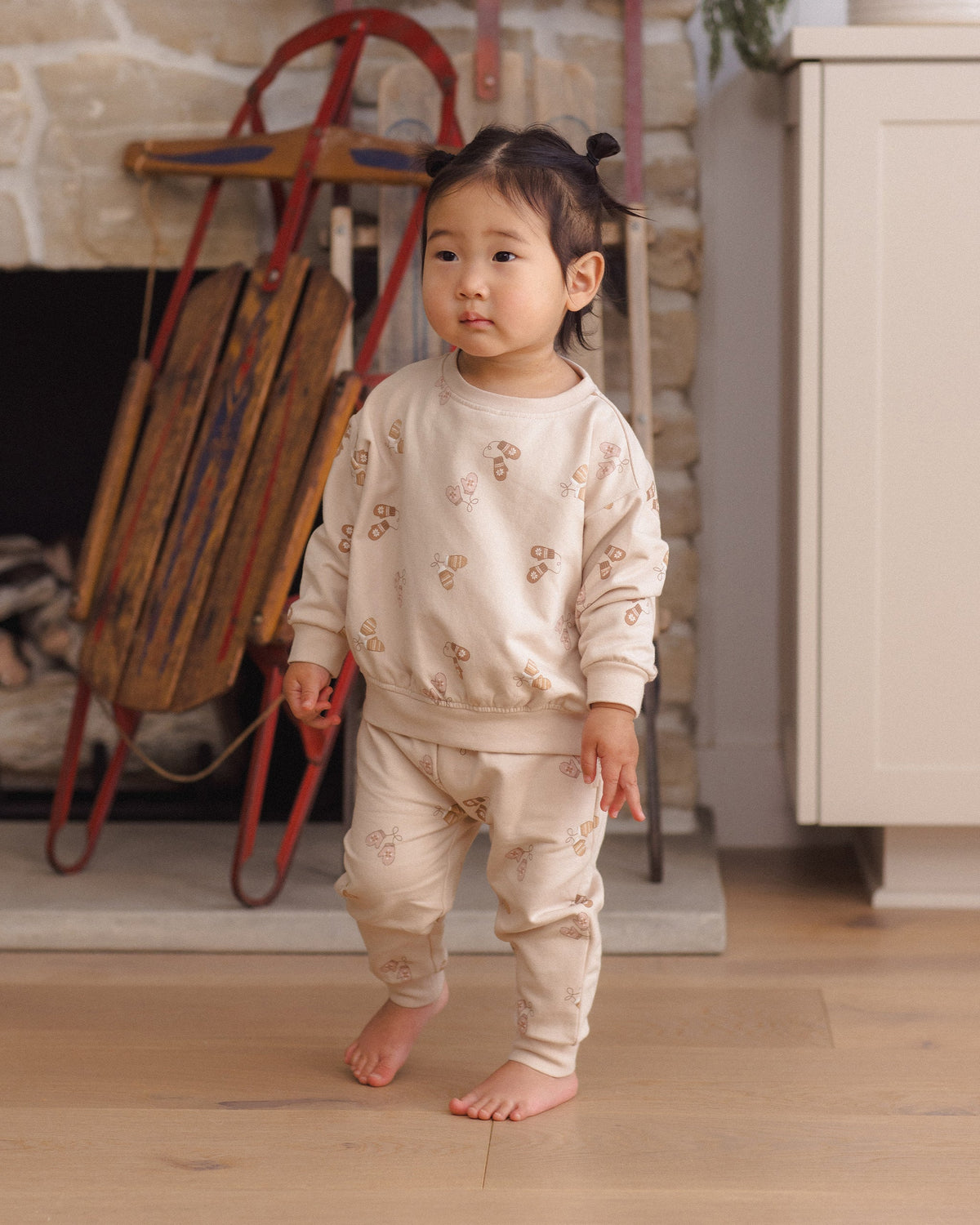 Relaxed Fleece Sweatpant Mittens - Rylee + Cru | Kids Clothes | Trendy Baby Clothes | Modern Infant Outfits |