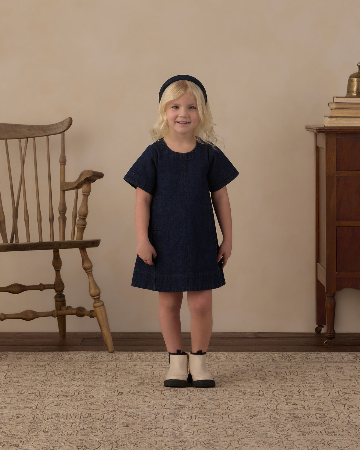 Savannah Dress Dark Indigo - Rylee + Cru | Kids Clothes | Trendy Baby Clothes | Modern Infant Outfits |