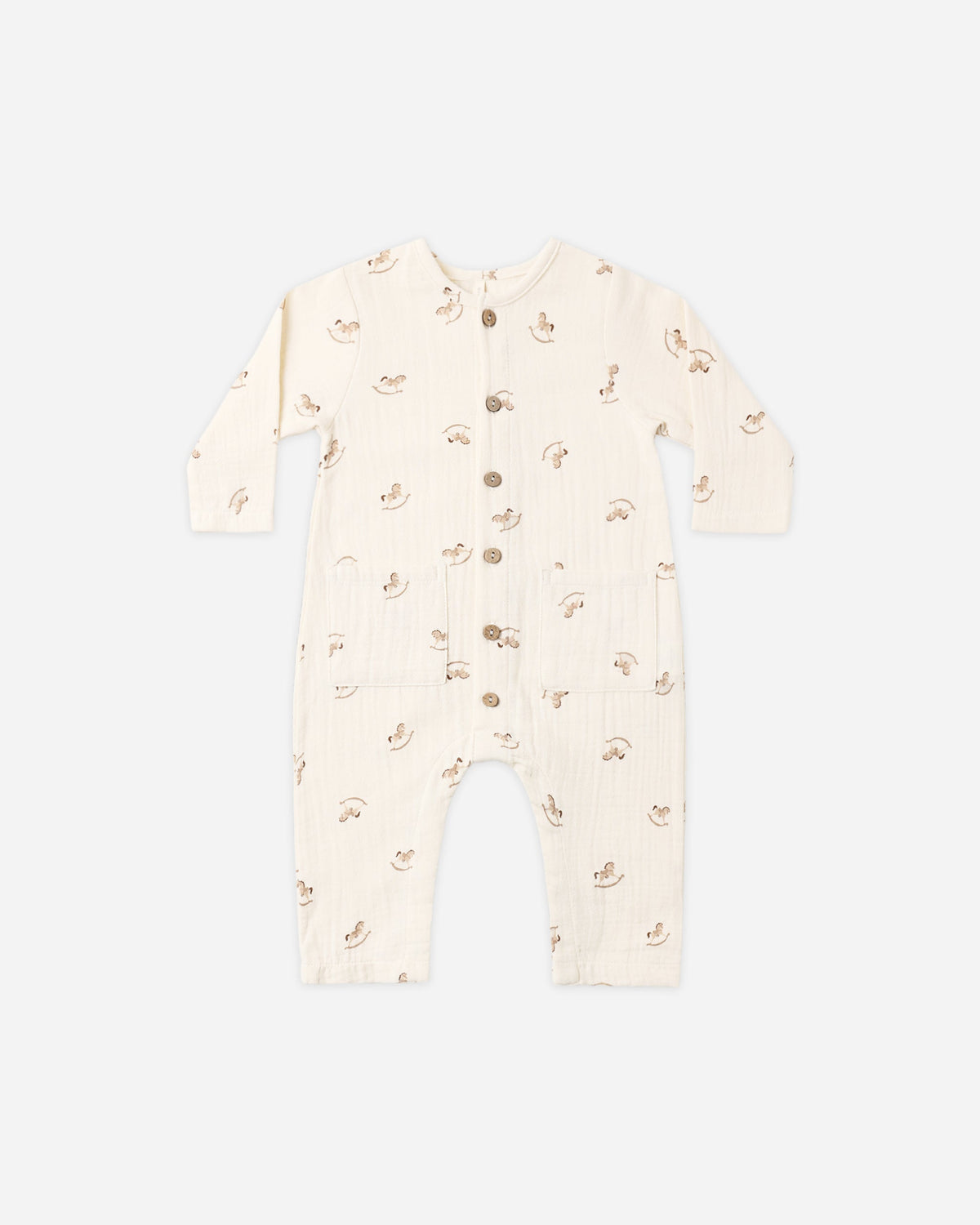 Pocketed Woven Jumpsuit Rocking Horse - Rylee + Cru | Kids Clothes | Trendy Baby Clothes | Modern Infant Outfits |