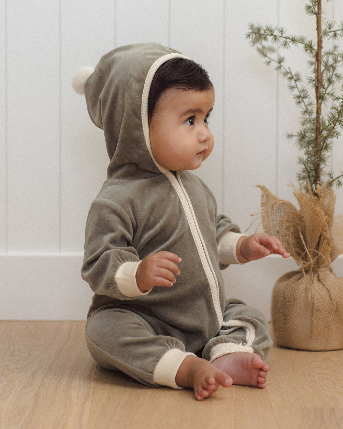 Velour Zip Jumpsuit Spruce - Rylee + Cru | Kids Clothes | Trendy Baby Clothes | Modern Infant Outfits |