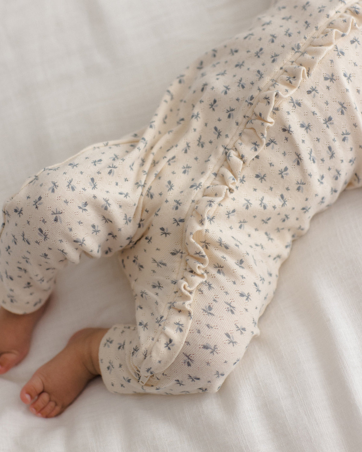 Ruffle Jumpsuit Blue Ditsy - Rylee + Cru | Kids Clothes | Trendy Baby Clothes | Modern Infant Outfits |