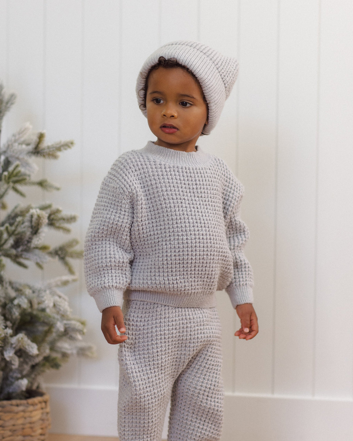 Chunky Knit Sweater Fog - Rylee + Cru | Kids Clothes | Trendy Baby Clothes | Modern Infant Outfits |