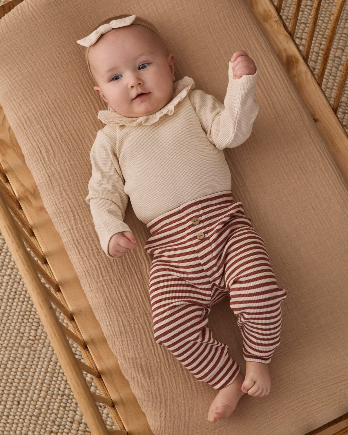 Ruffle Collar Bodysuit Natural - Rylee + Cru | Kids Clothes | Trendy Baby Clothes | Modern Infant Outfits |