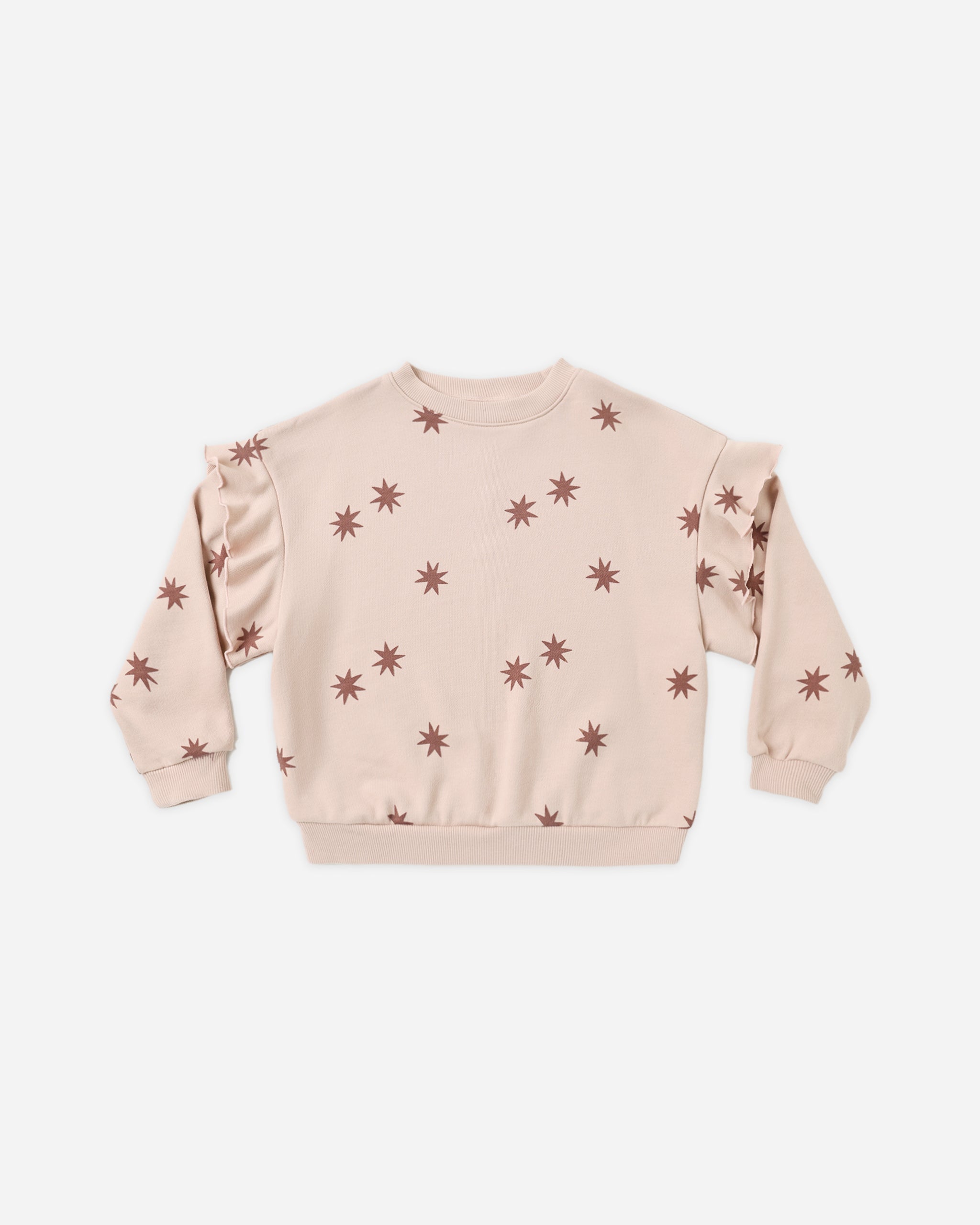 Ruffle Sweatshirt Clay Stars - Rylee + Cru | Kids Clothes | Trendy Baby Clothes | Modern Infant Outfits |