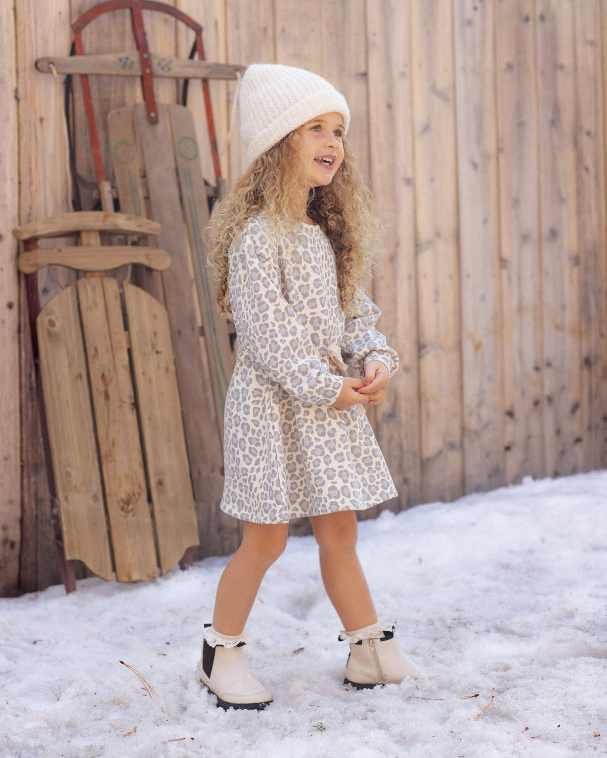 Tate Dress Blue Leopard