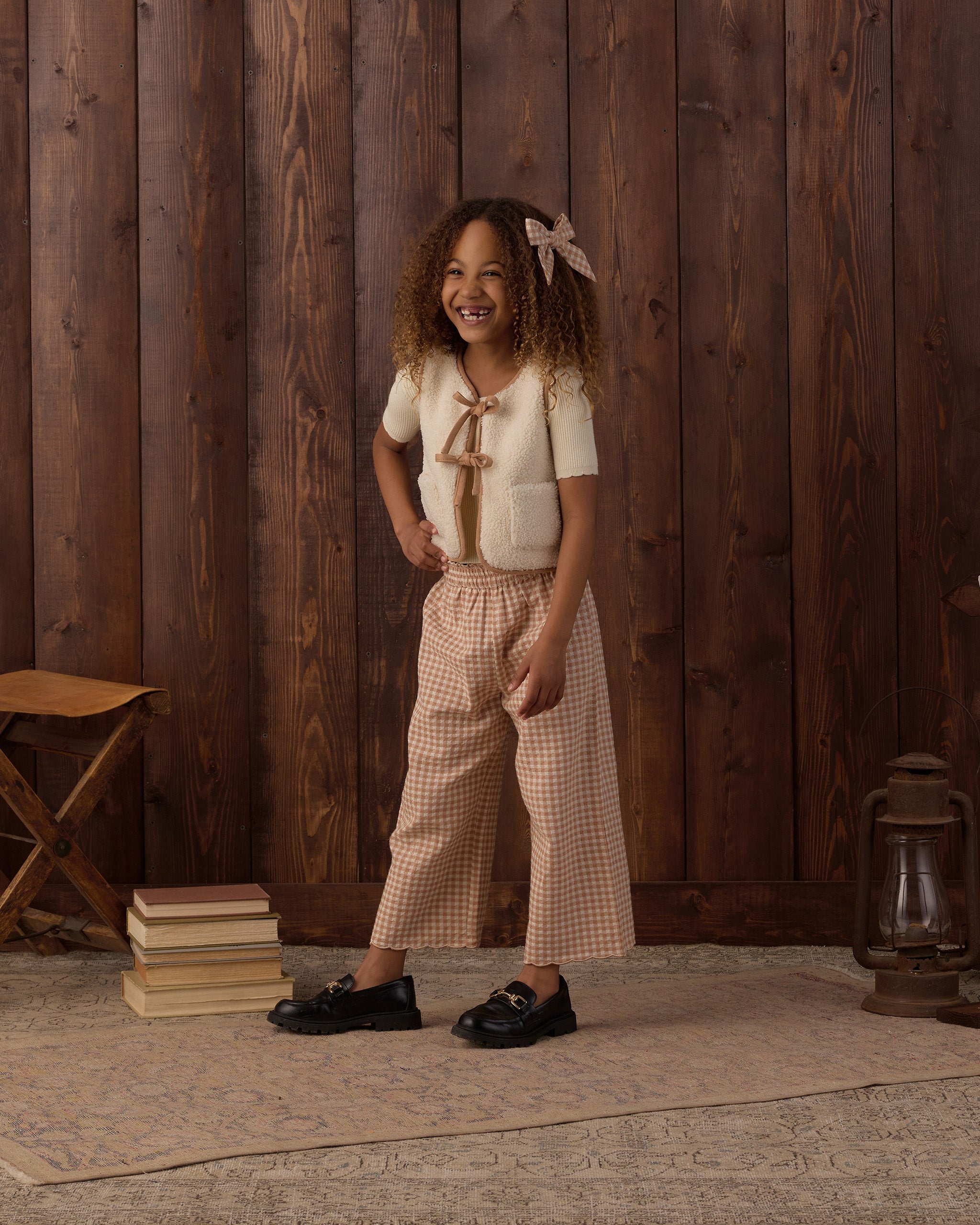 Bow Fawn Gingham - Rylee + Cru | Kids Clothes | Trendy Baby Clothes | Modern Infant Outfits |