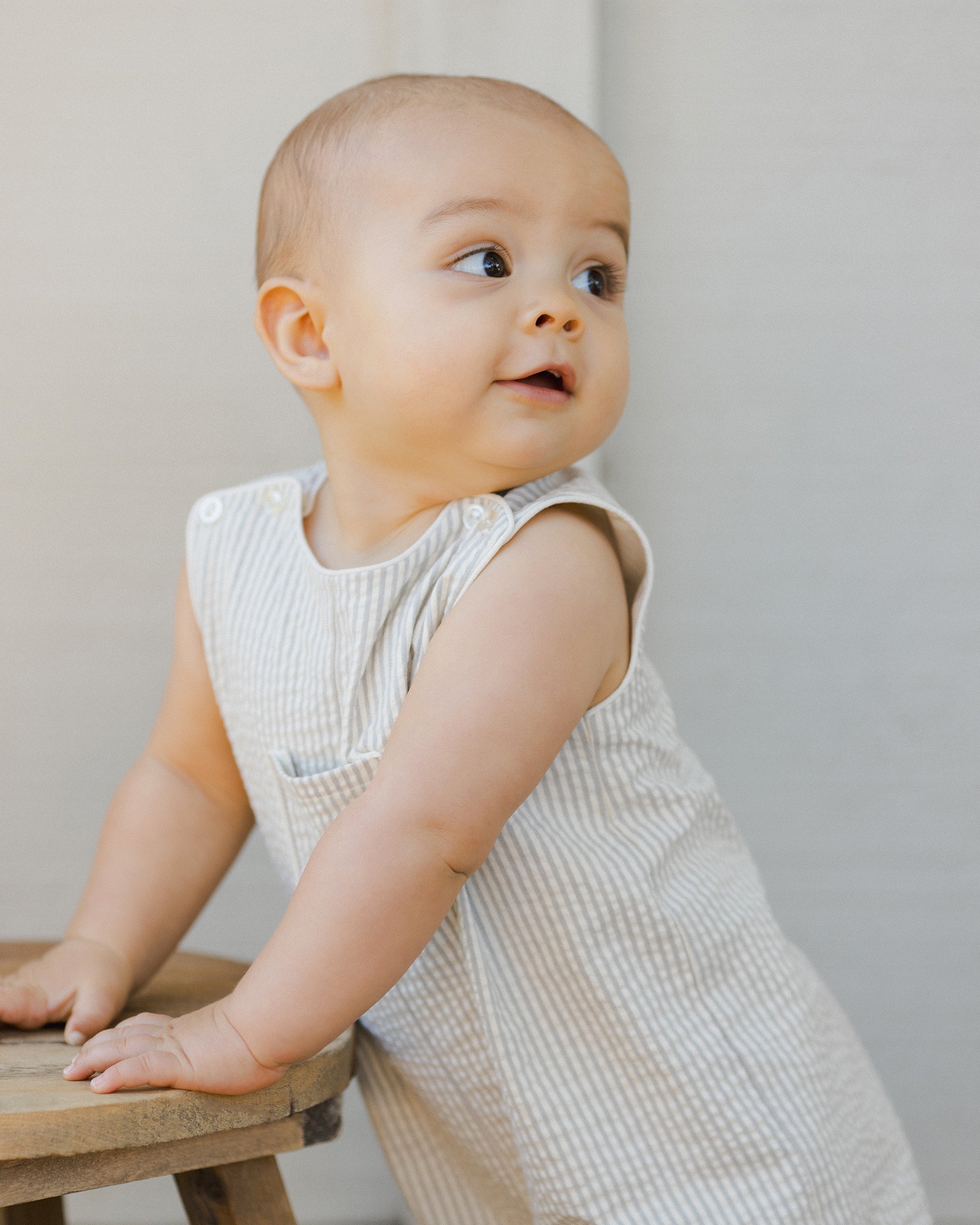 Georgie Romper | Sage Stripe