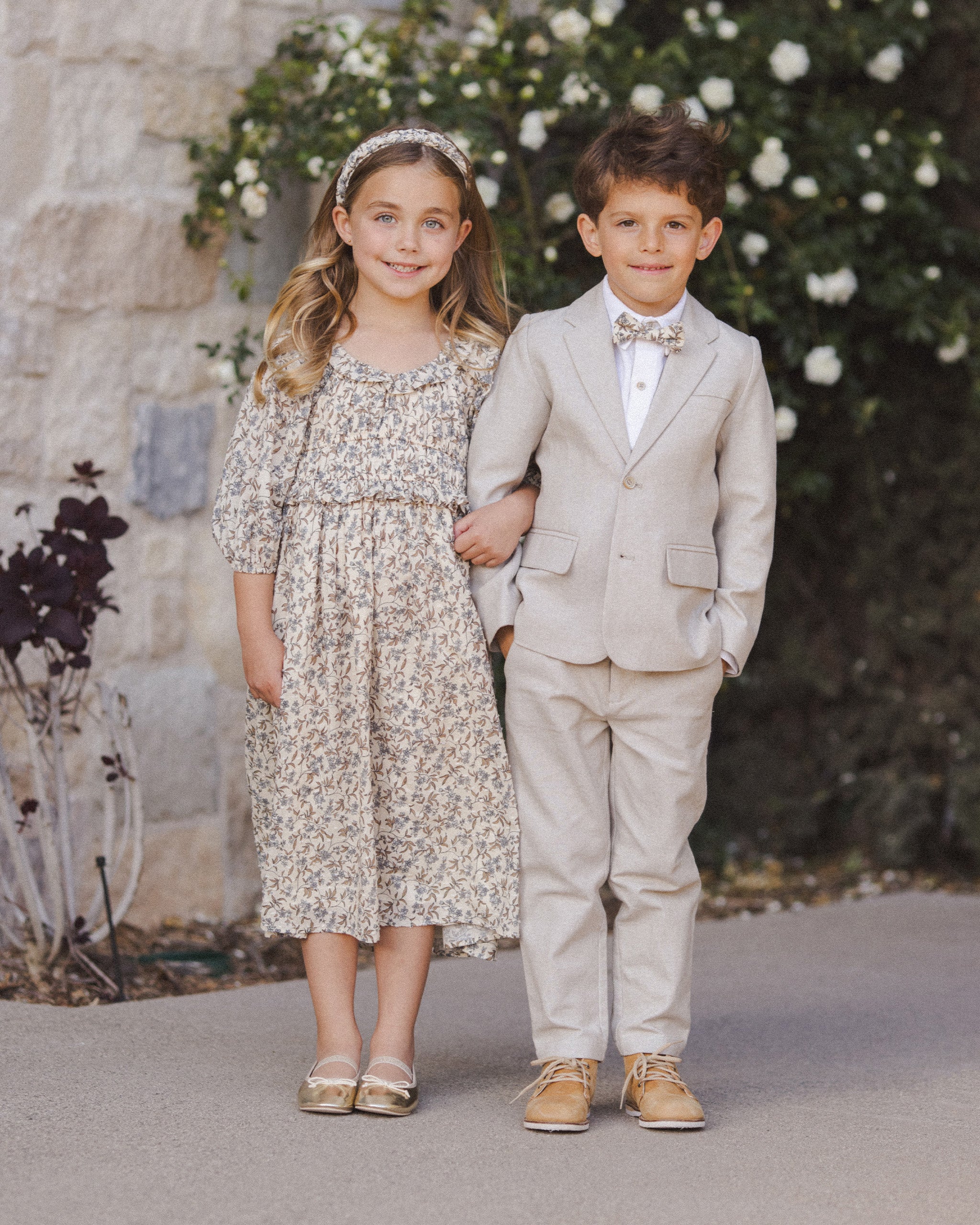 Robe Junie || Motif floral bleu vintage