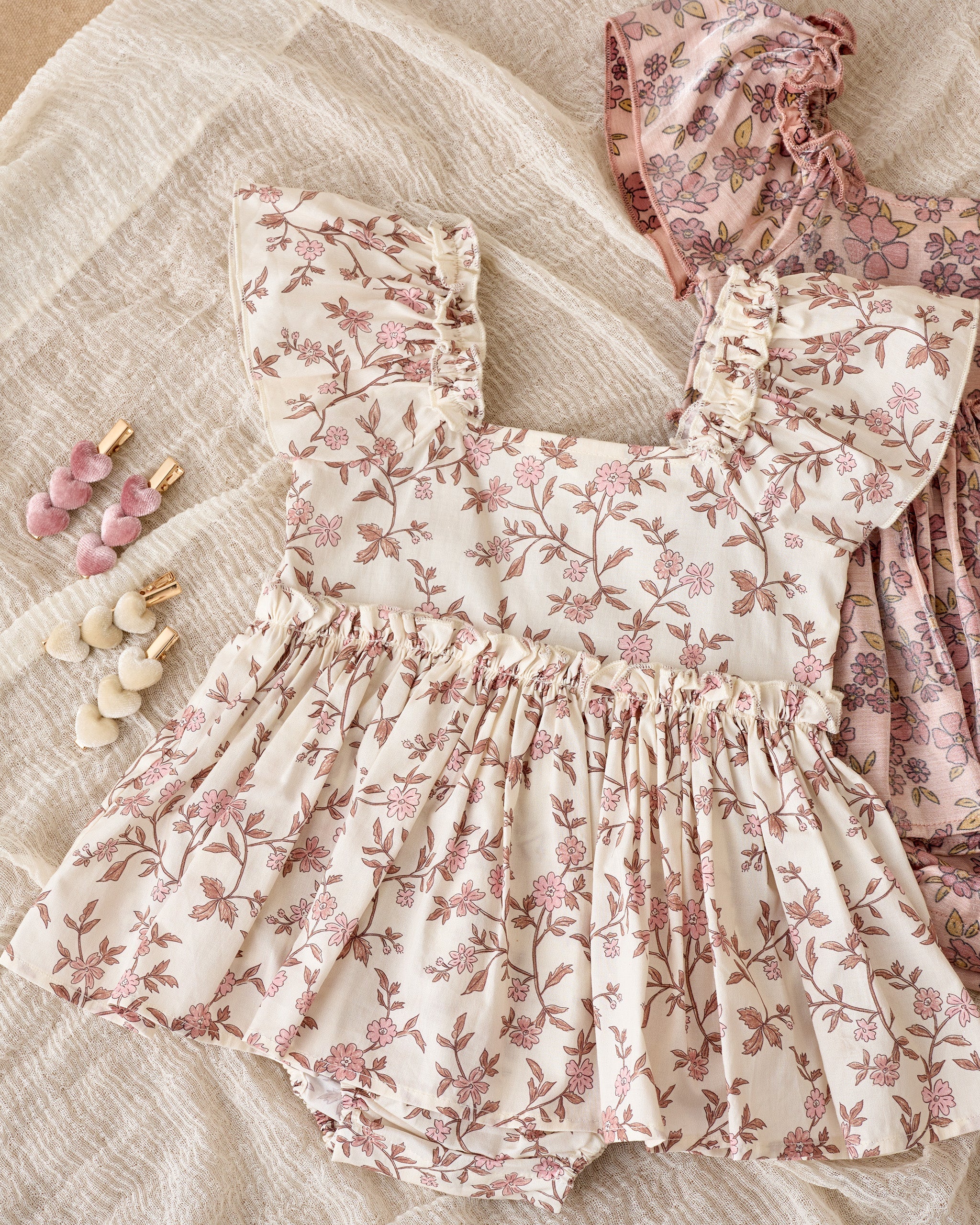 Velvet Heart Clips | Raspberry