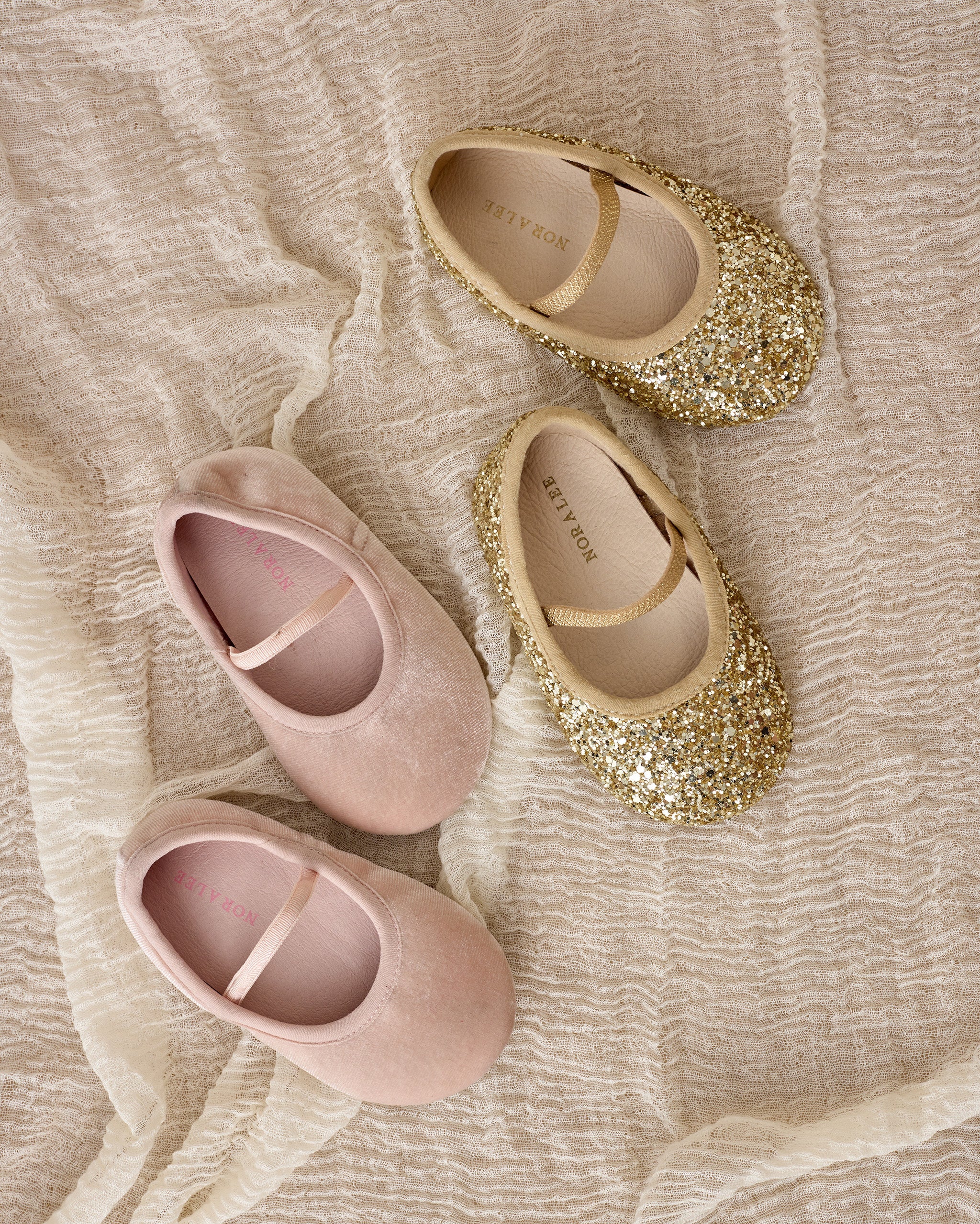 Baby Ballet Flats | Gold Sparkle