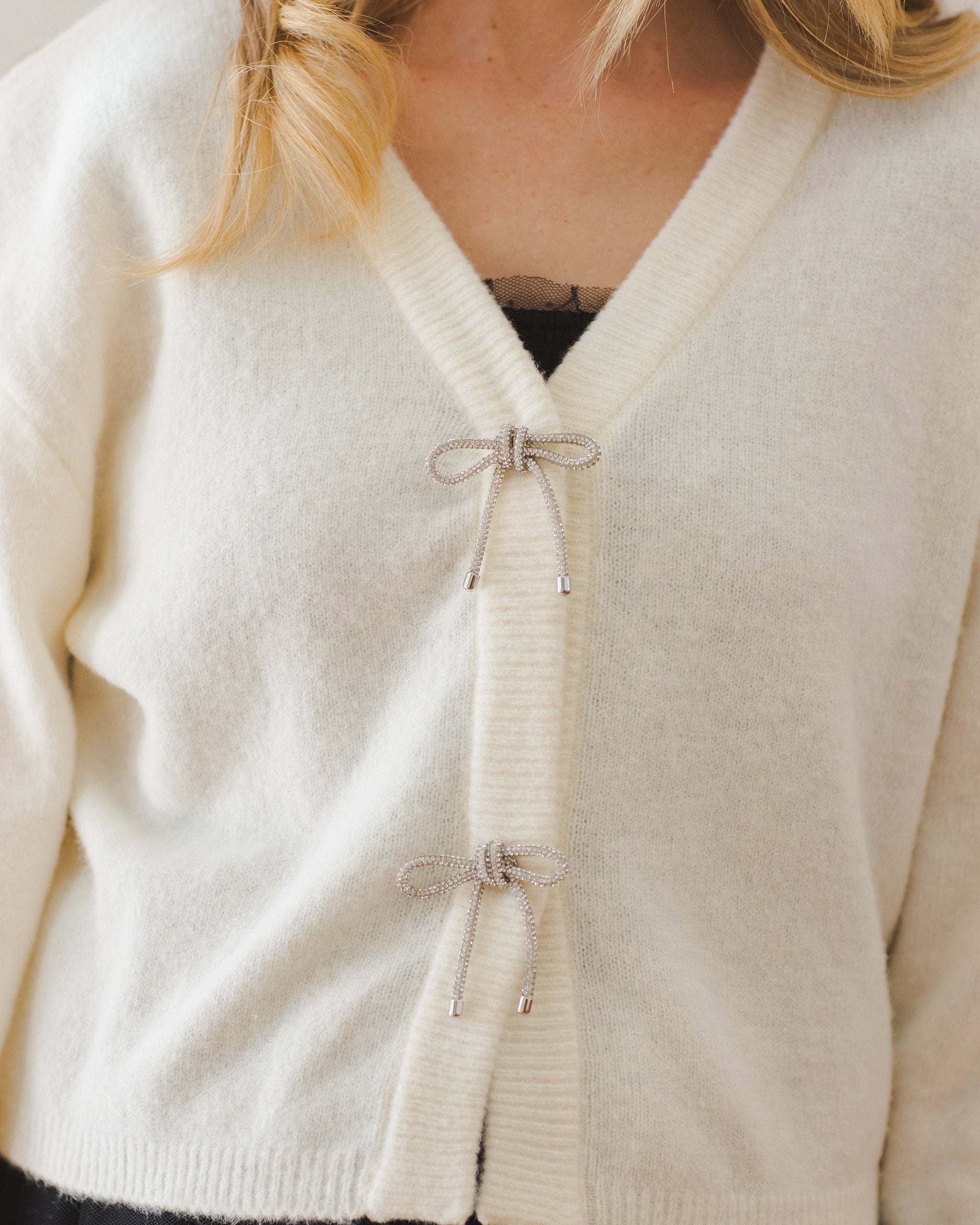 Bow Cardigan | Ivory