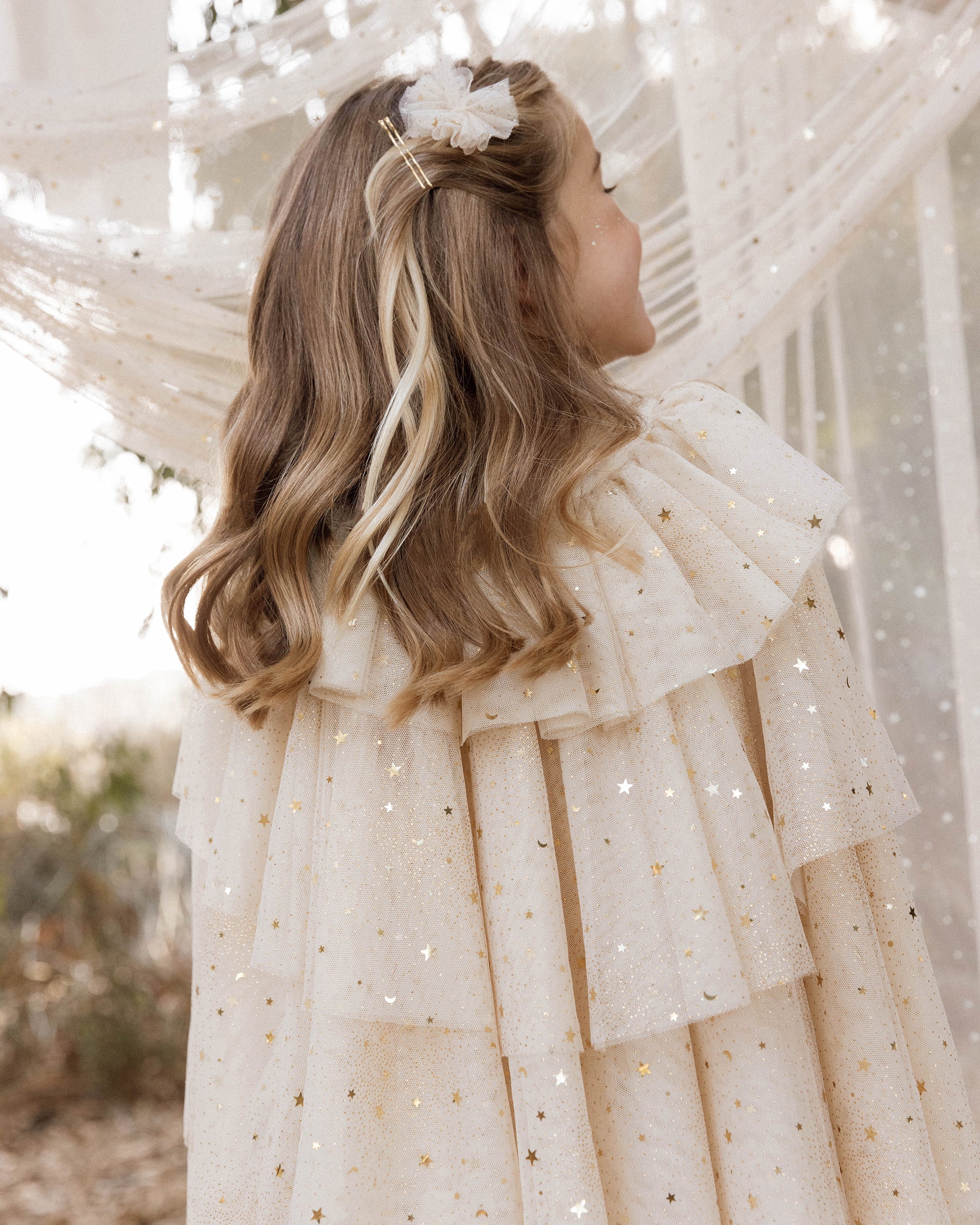 Flutter Tulle Clips | Champagne Stars - Rylee + Cru | Kids Clothes | Trendy Baby Clothes | Modern Infant Outfits |