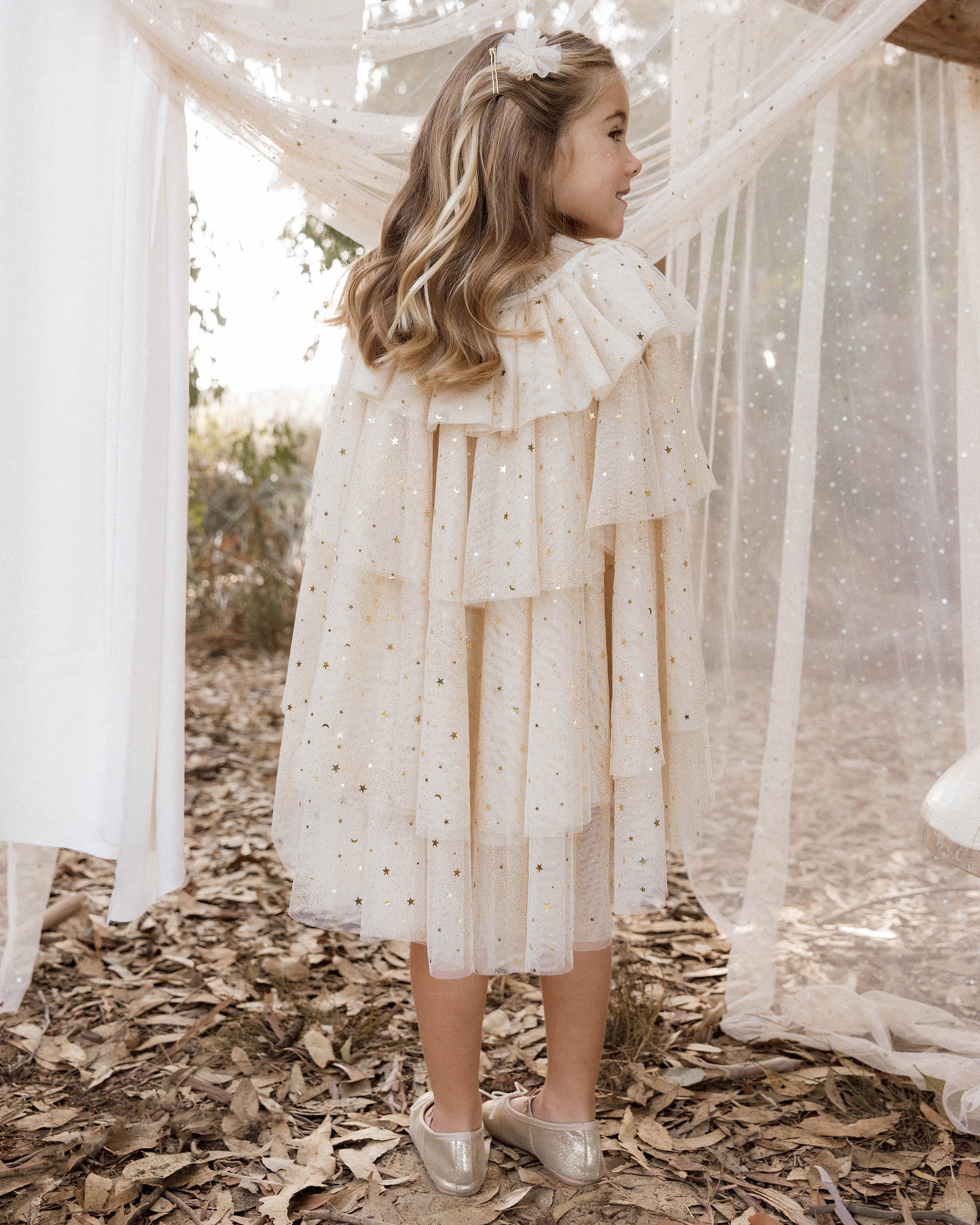 Flutter Tulle Clips | Champagne Stars - Rylee + Cru | Kids Clothes | Trendy Baby Clothes | Modern Infant Outfits |