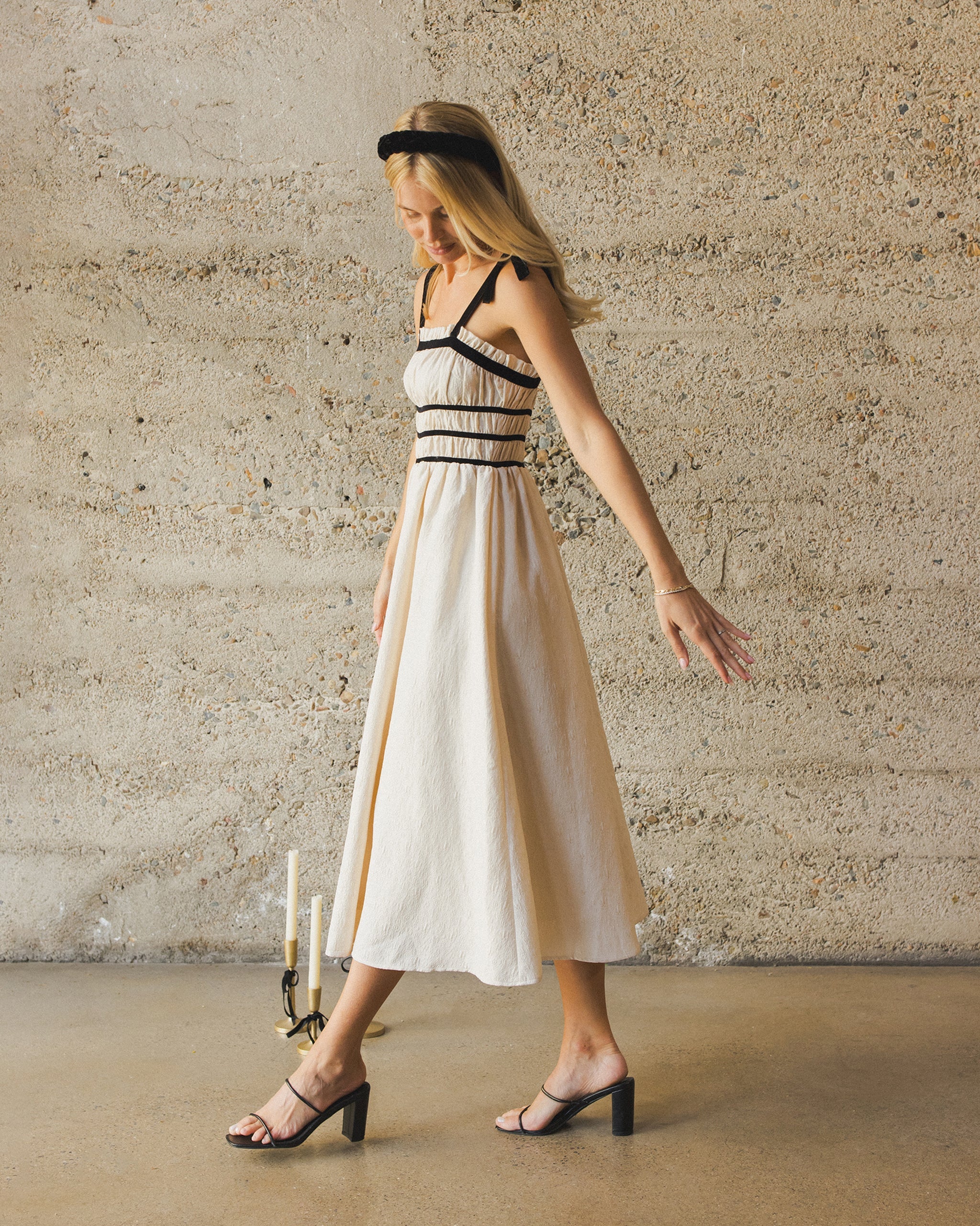 Annabelle Dress | Metallic Ivory