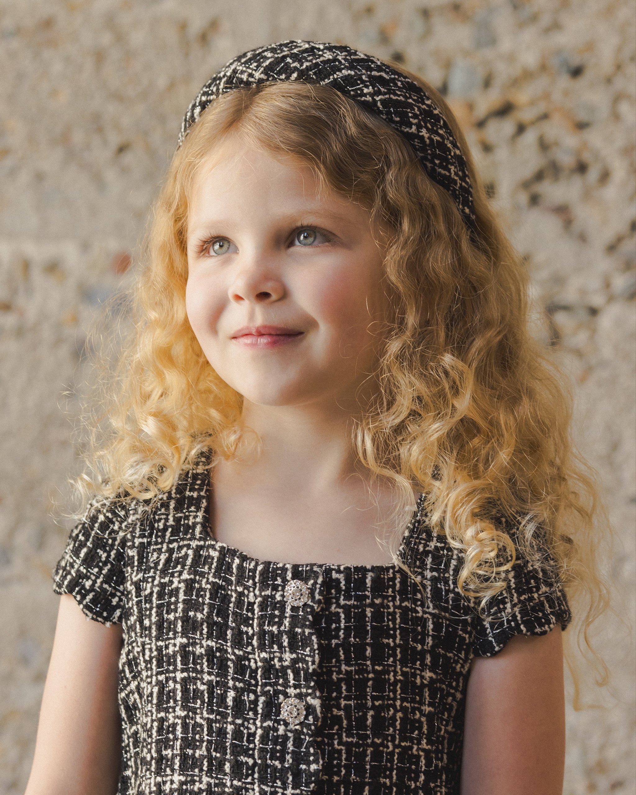 Padded Headband || Black Tweed