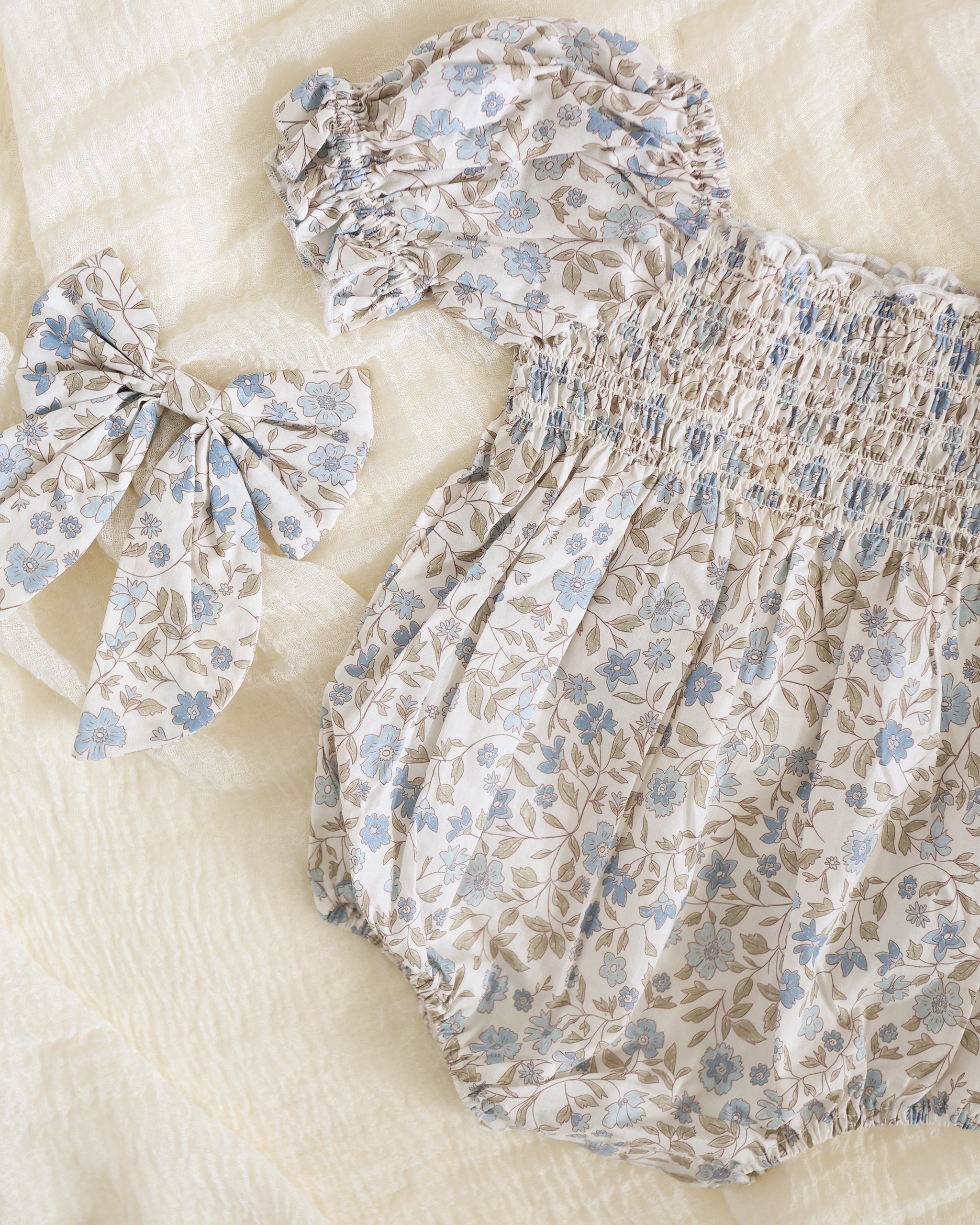 Hazel Romper | Blue Garden