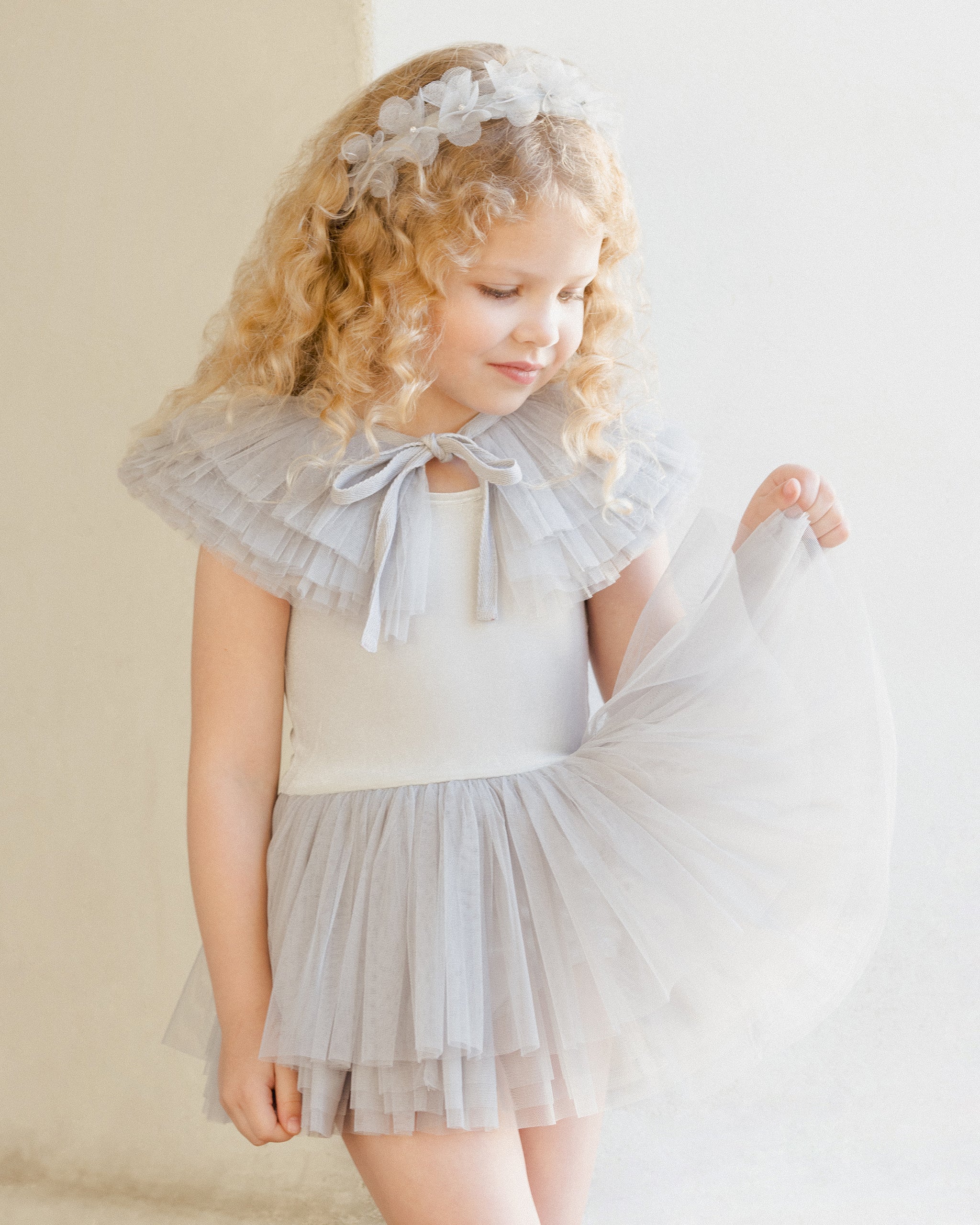 Ruffle Tulle Collar | Powder Blue