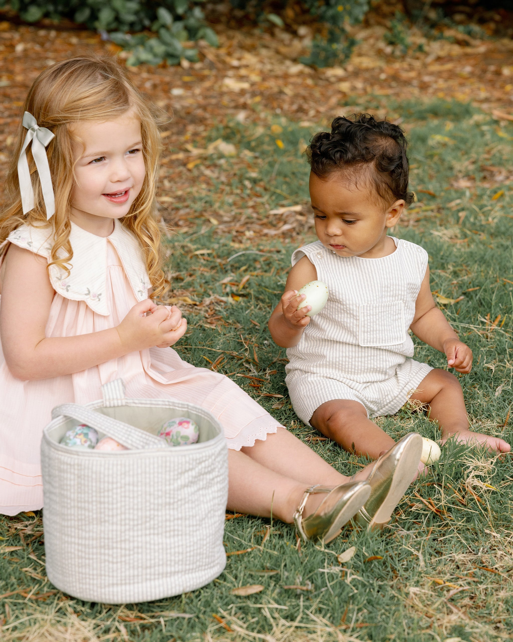 Georgie Romper | Sage Stripe