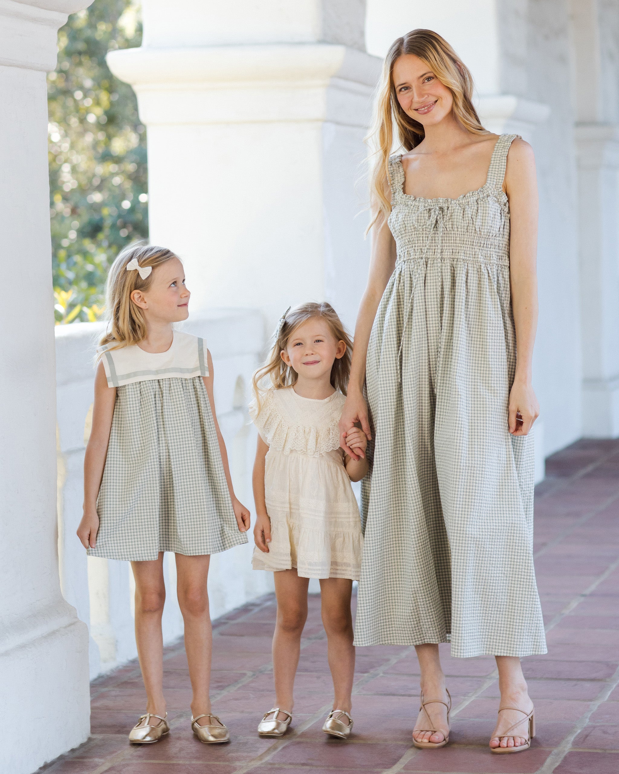 Women's Jane Dress Eucalyptus Check - Rylee + Cru | Kids Clothes | Trendy Baby Clothes | Modern Infant Outfits |
