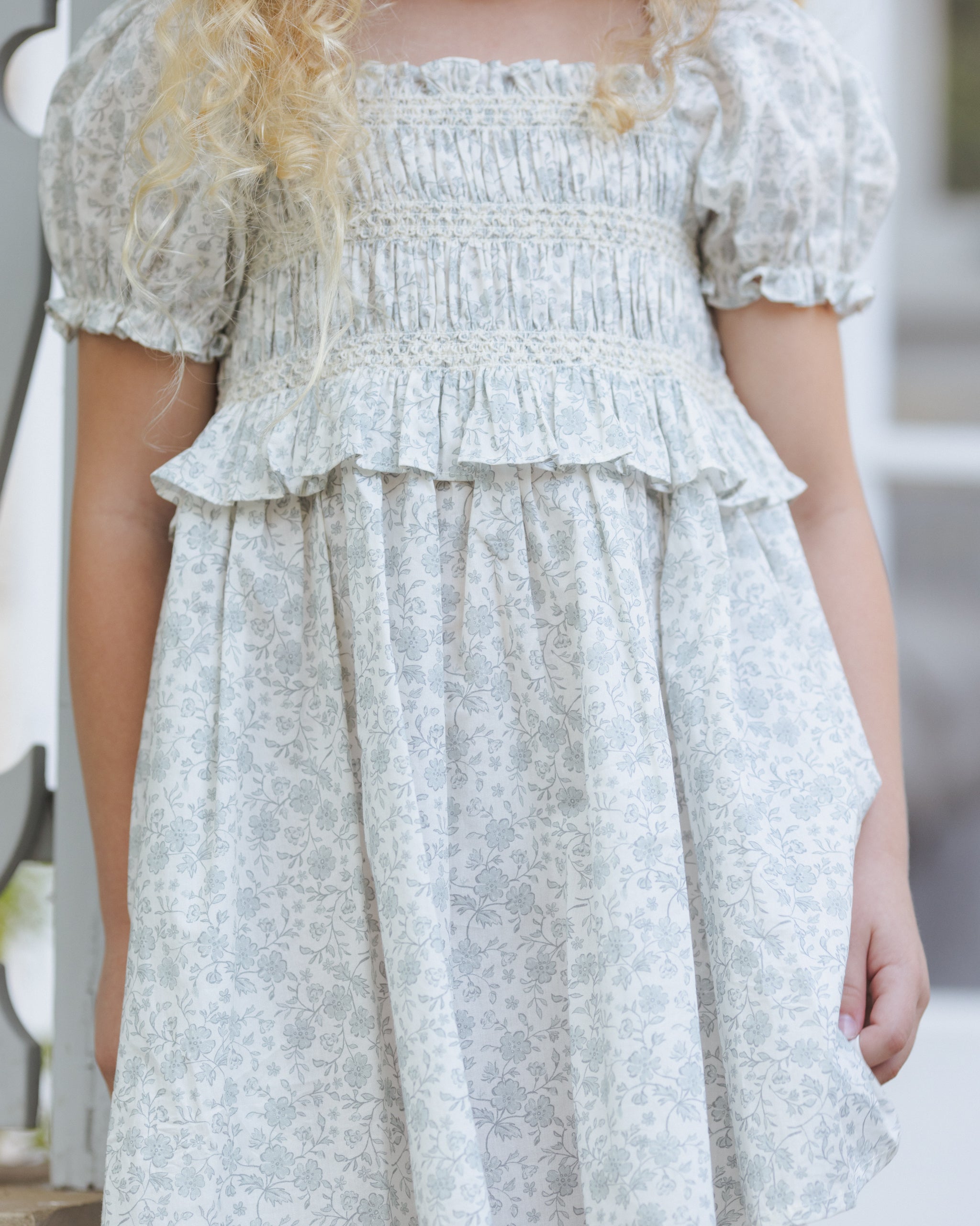 Olivia Dress Sky Floral - Rylee + Cru | Kids Clothes | Trendy Baby Clothes | Modern Infant Outfits |
