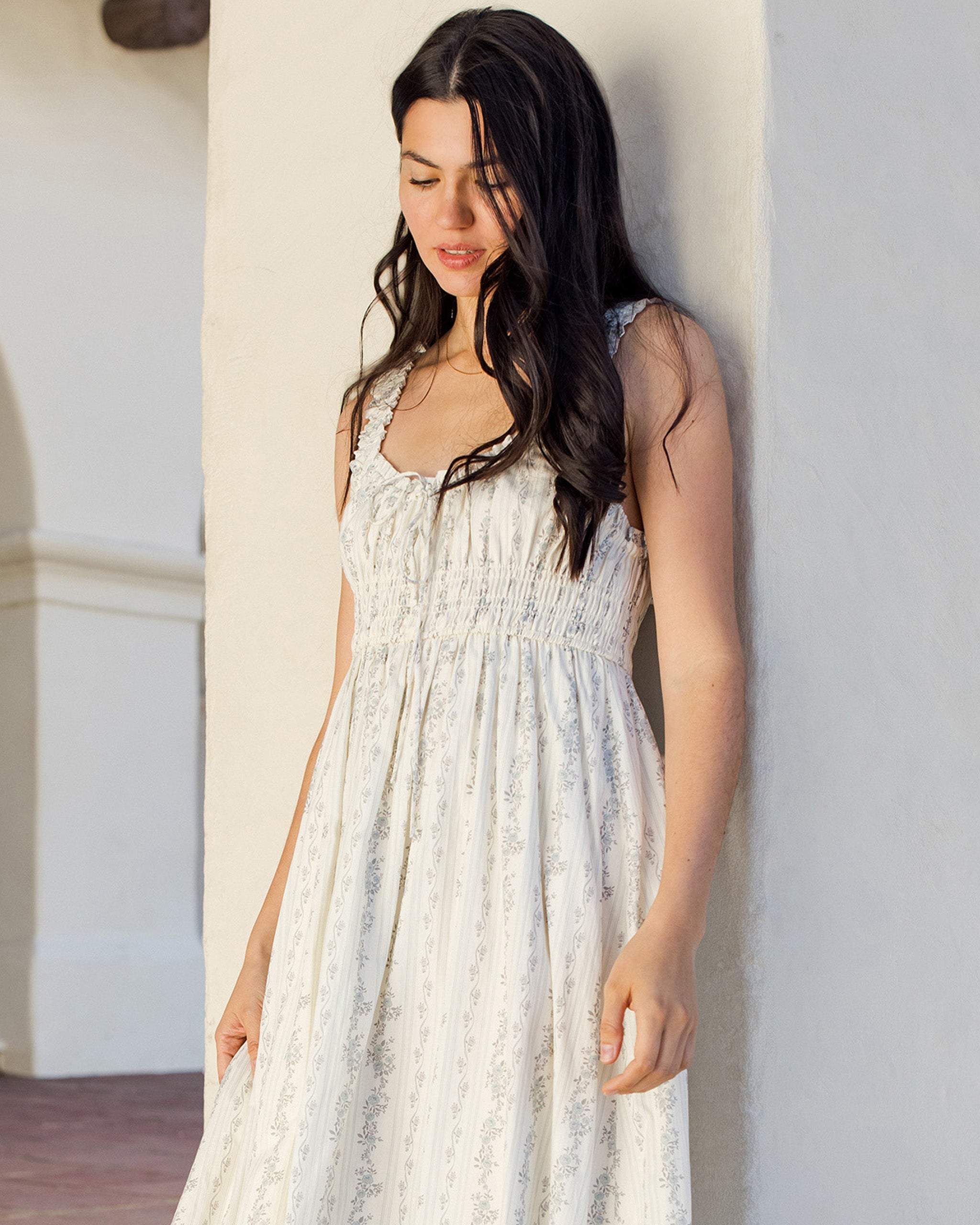 Womens Jane Dress French Floral Stripe – Noralee