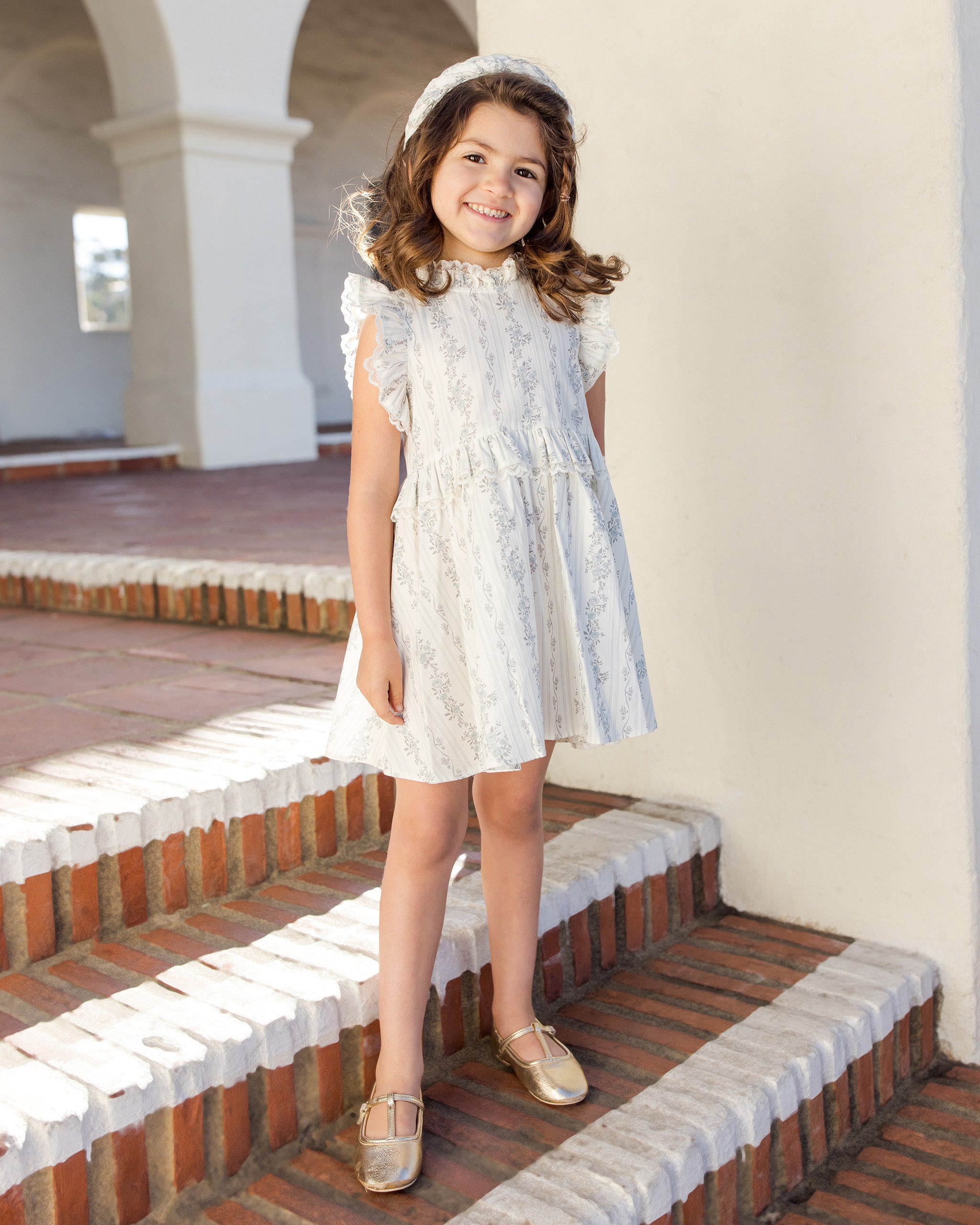 Robe Alice rayée à fleurs françaises