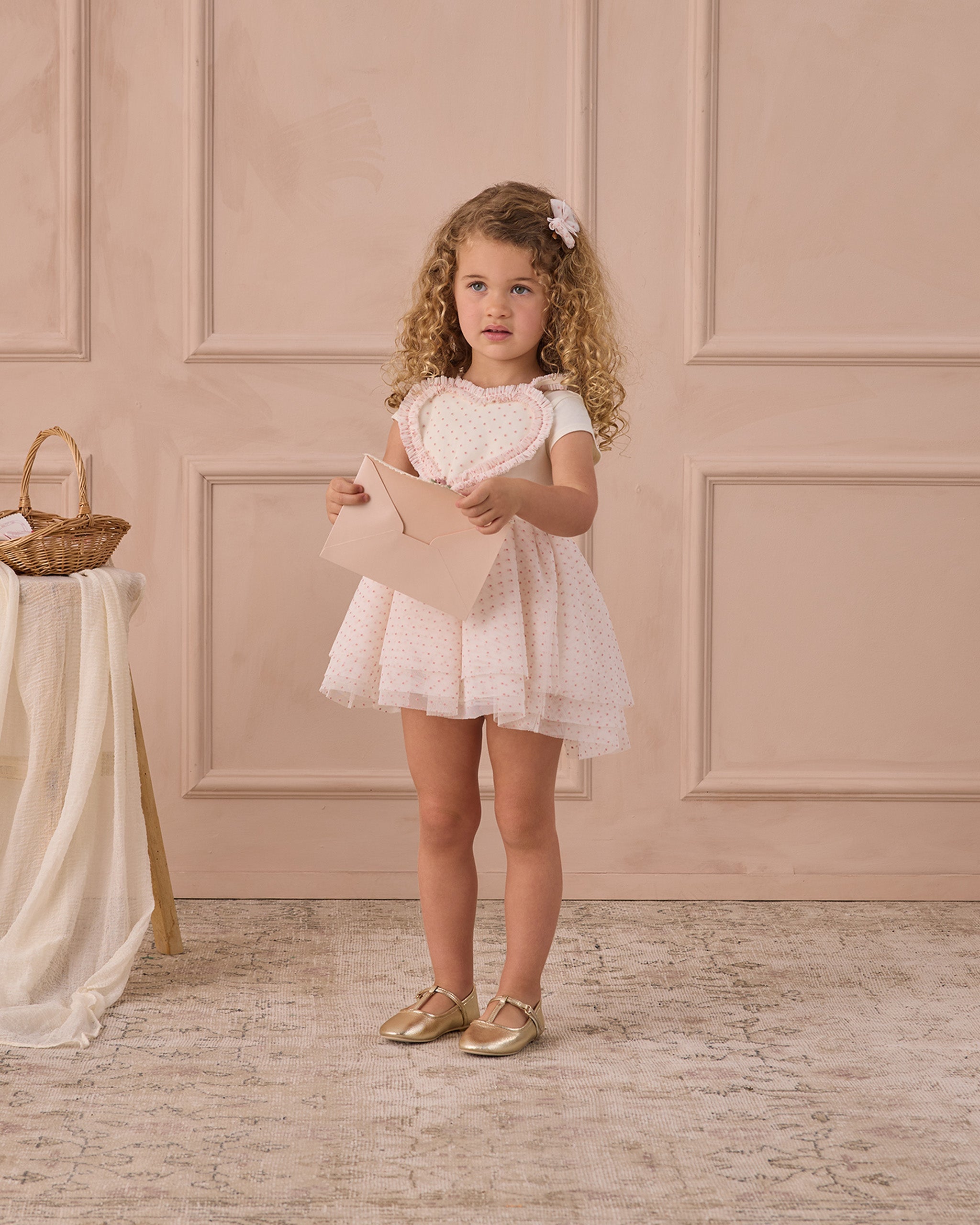 Pinces à cheveux en tulle à pois roses