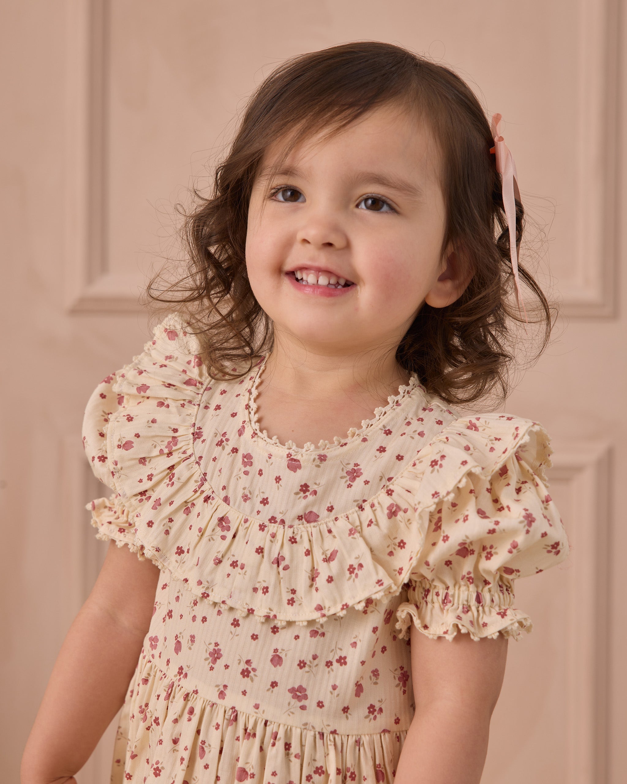 Robe Eva rouge à fleurs