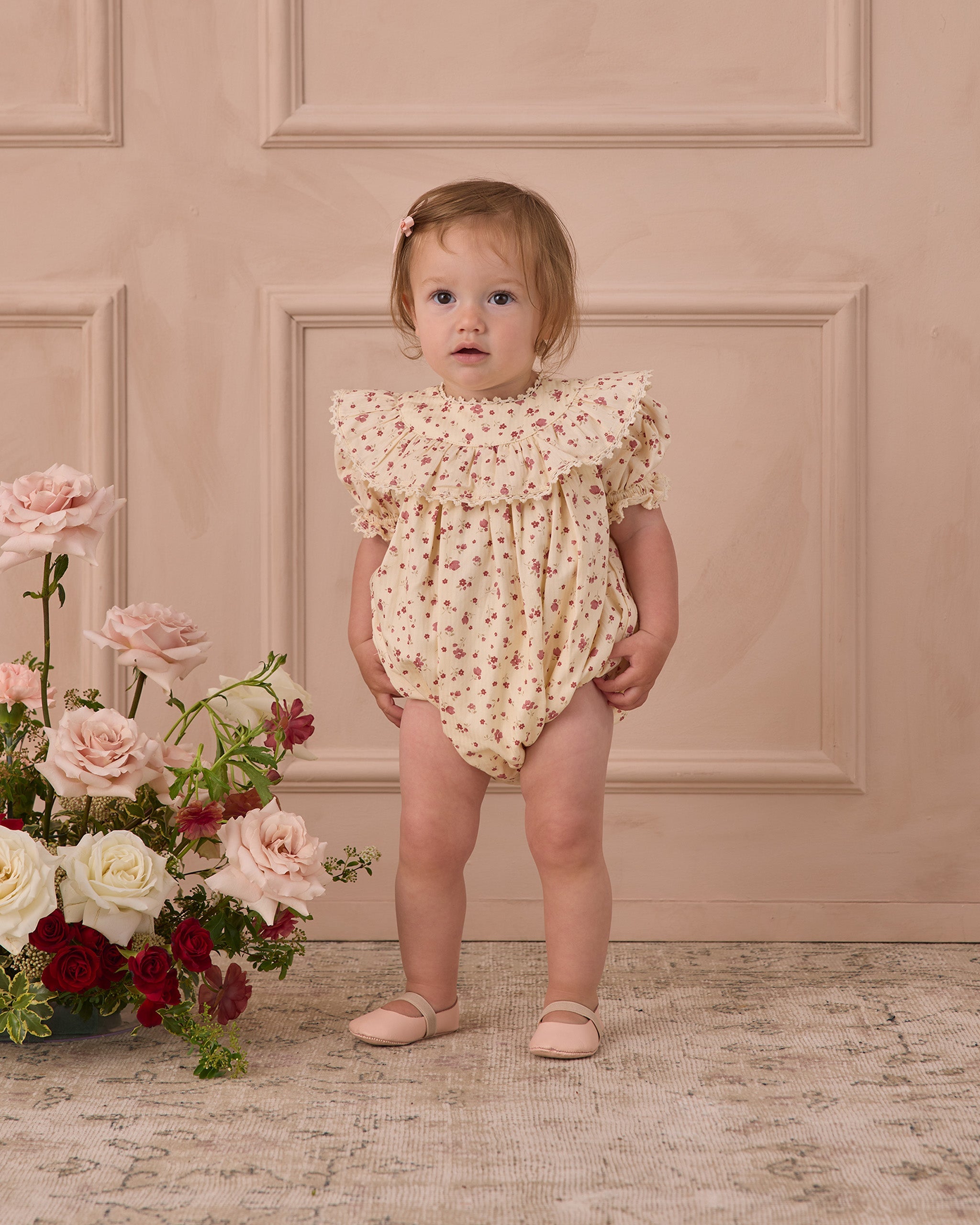 Combinaison Eva rouge à fleurs