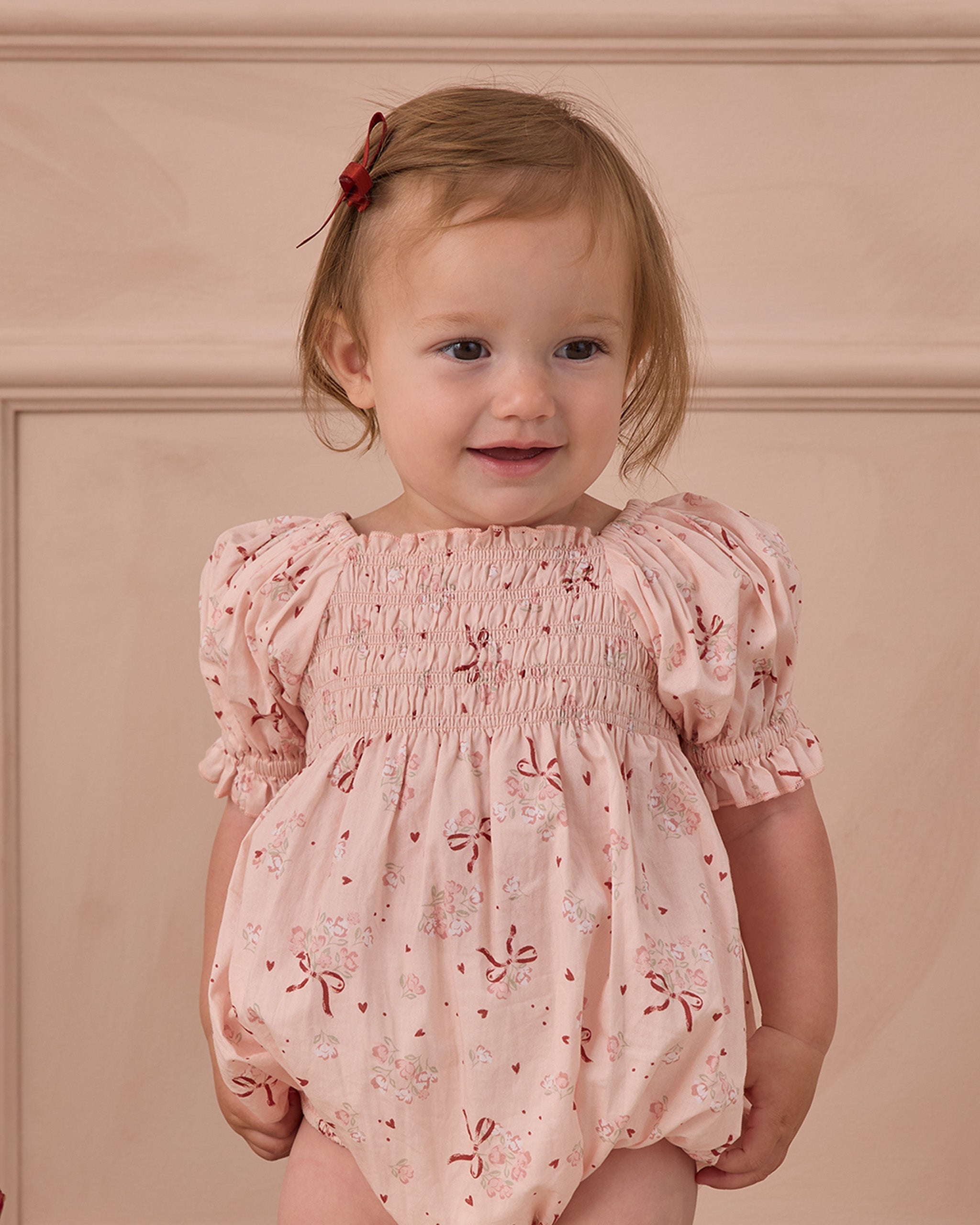 Mini nœuds en ruban de satin rose poudré, rouge