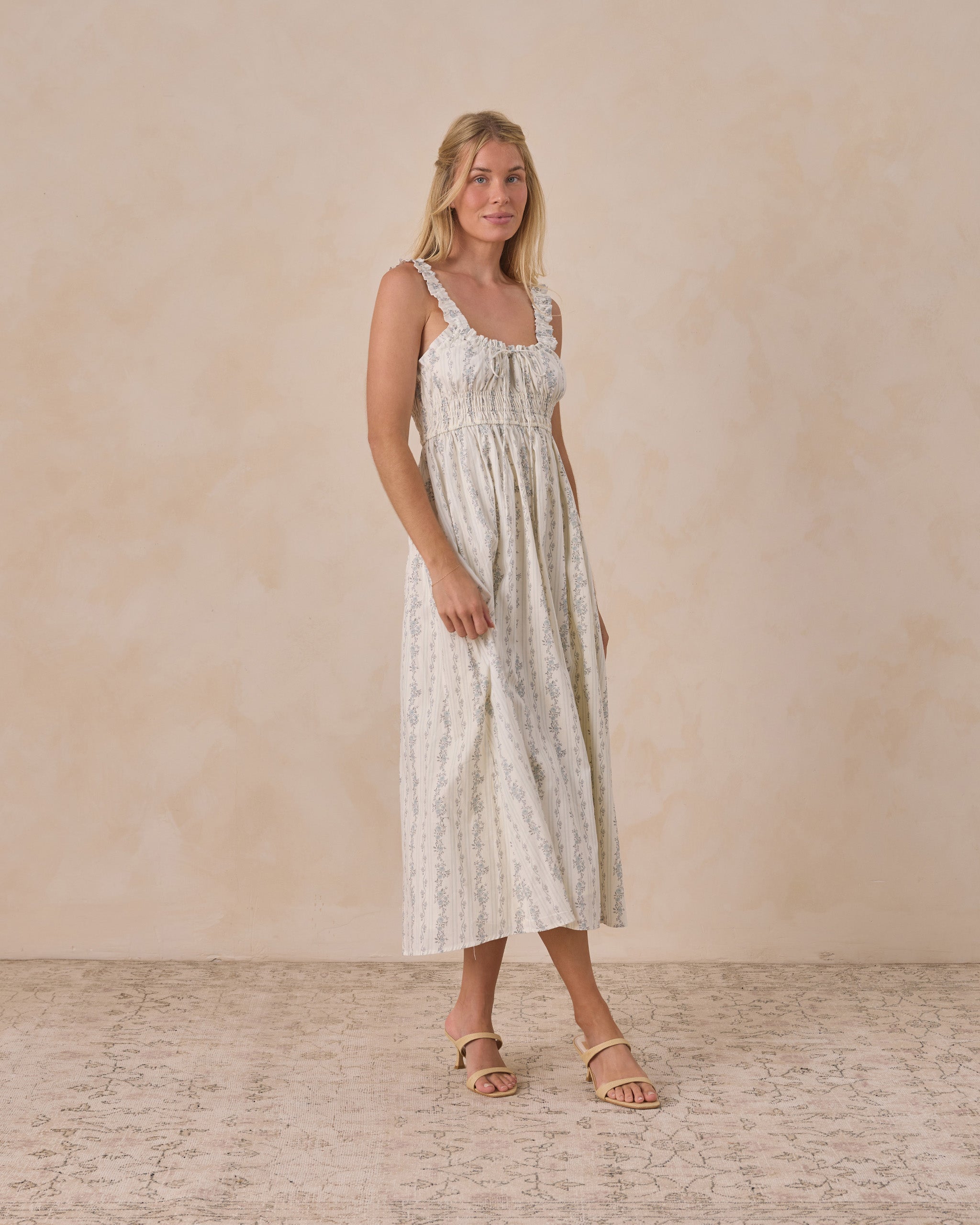 Womens Jane Dress French Floral Stripe – Noralee