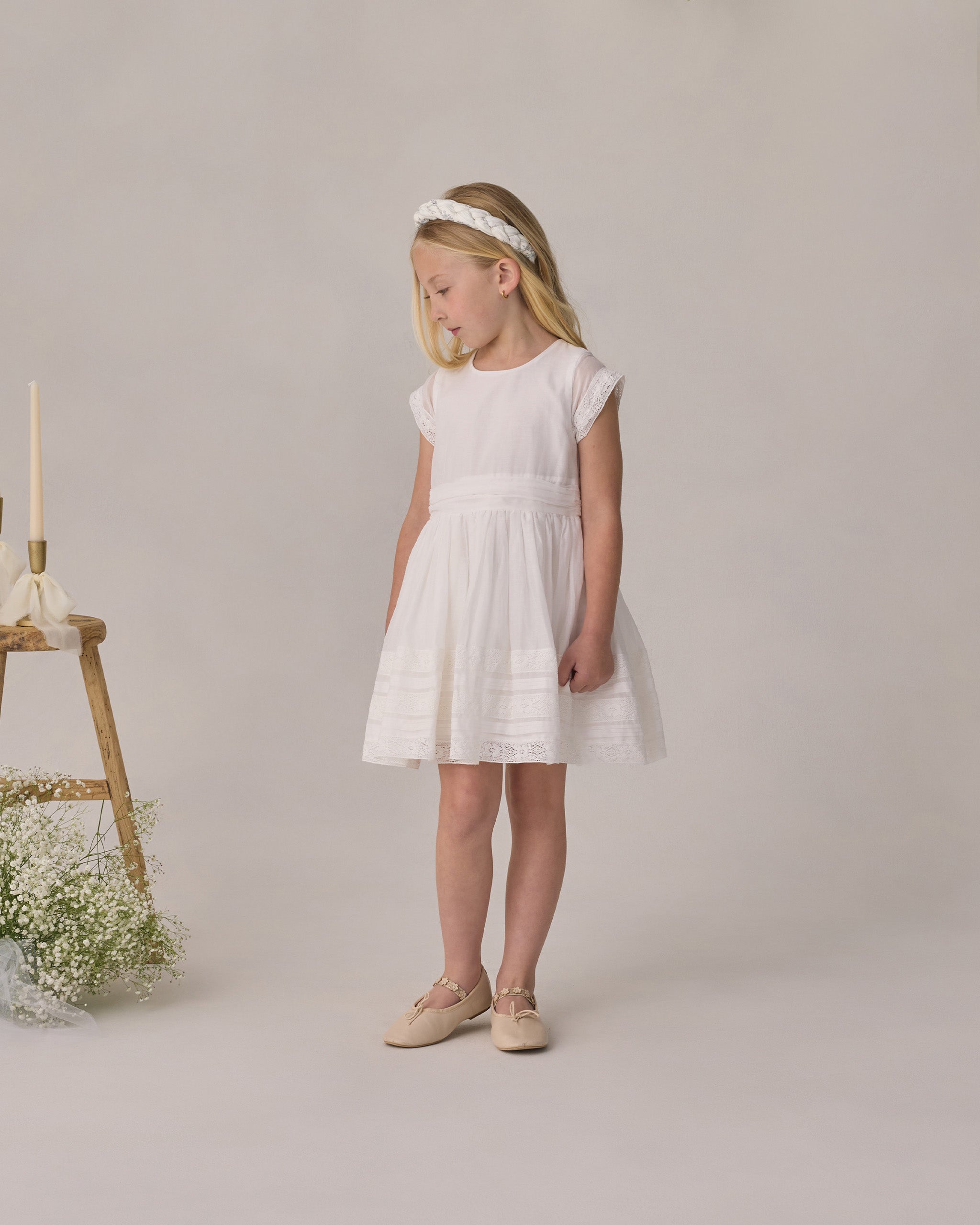 Braided Headband French Floral Stripe