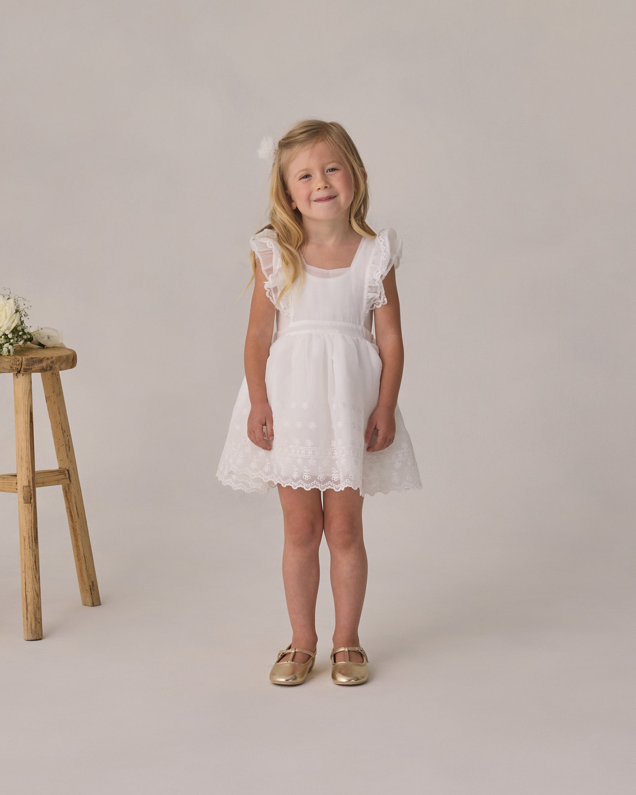Provence Dress White - Rylee + Cru | Kids Clothes | Trendy Baby Clothes | Modern Infant Outfits |