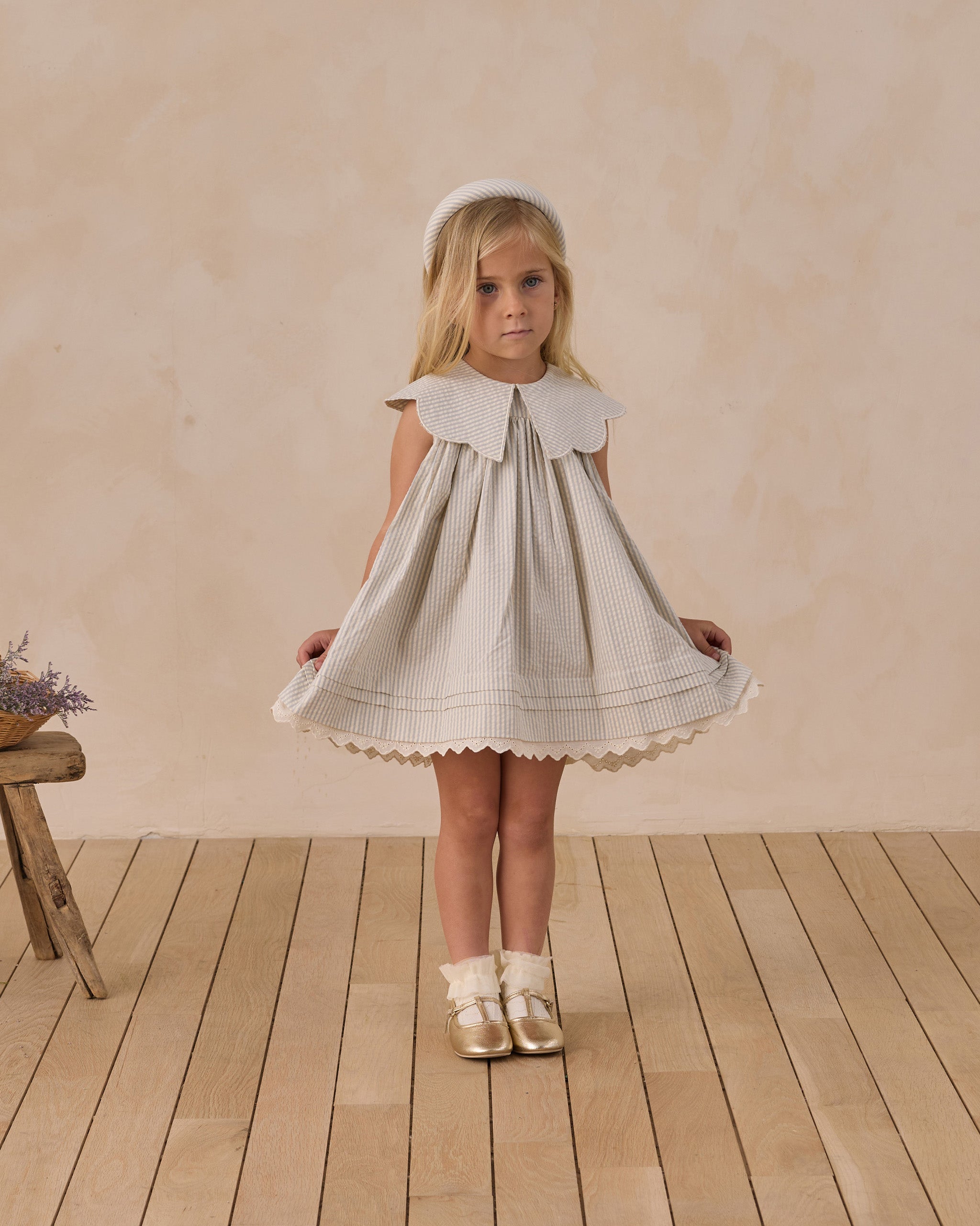 Florence Dress Sky Stripe - Rylee + Cru | Kids Clothes | Trendy Baby Clothes | Modern Infant Outfits |