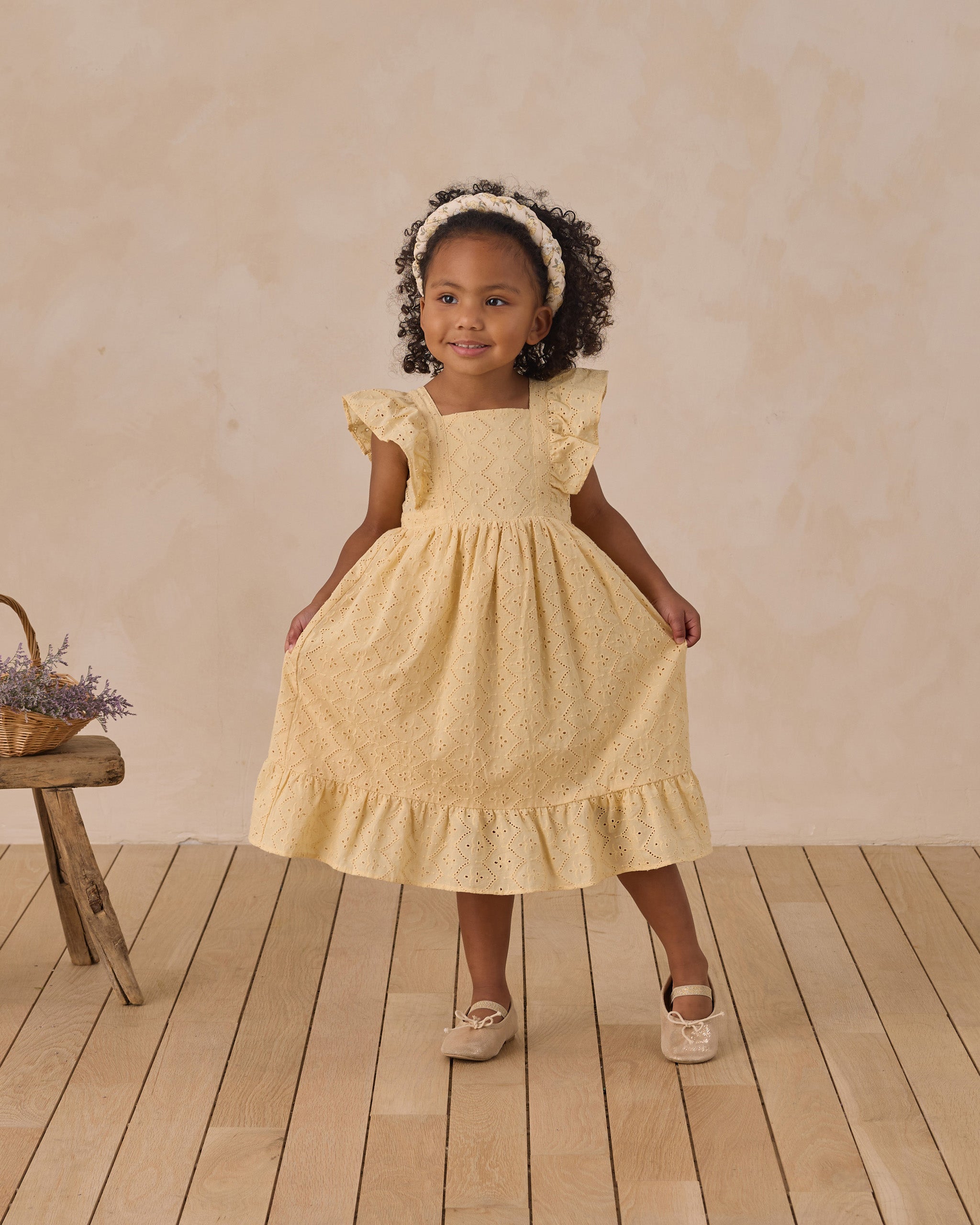 Lucy Dress Lemon - Rylee + Cru | Kids Clothes | Trendy Baby Clothes | Modern Infant Outfits |