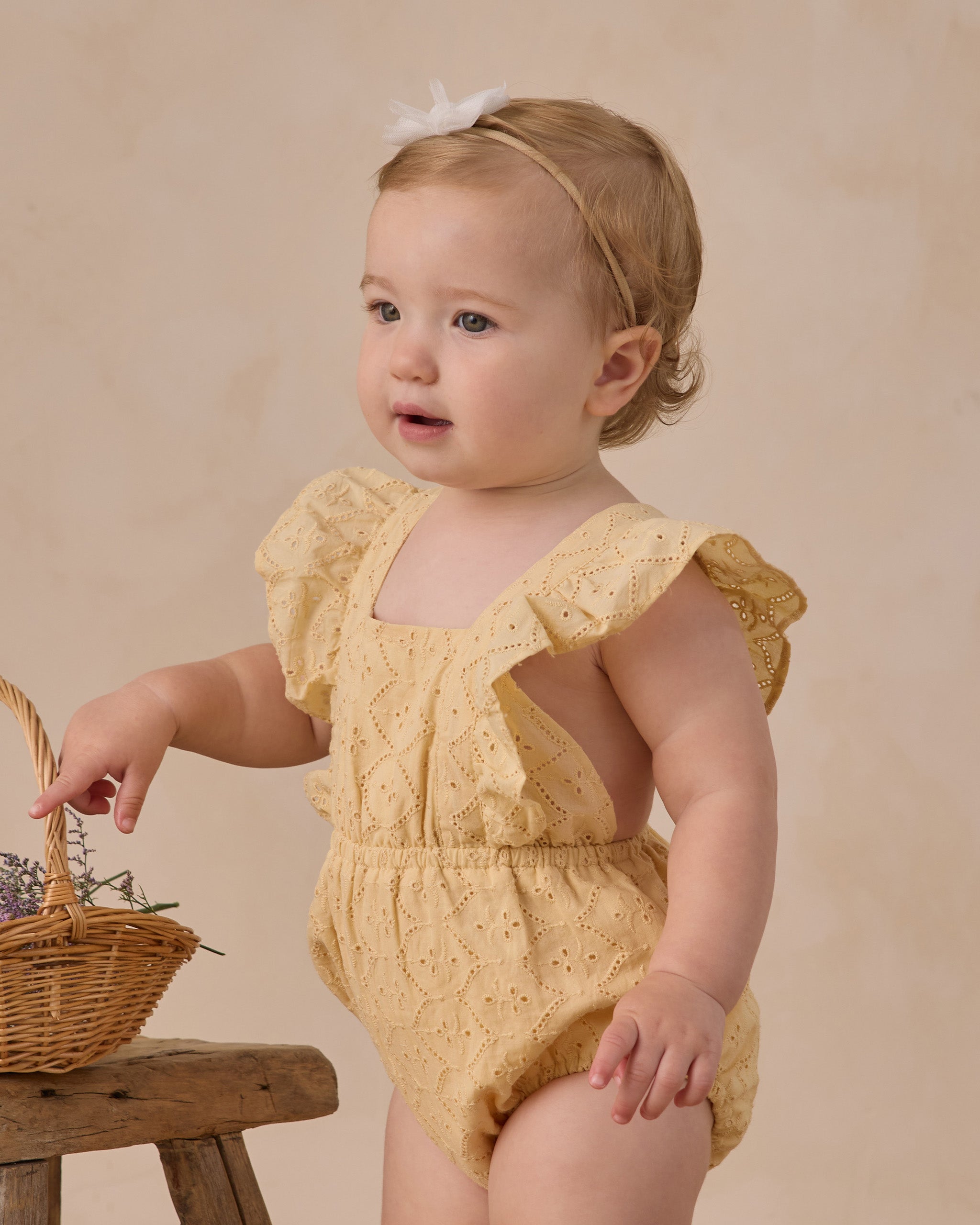Lucy Romper Lemon - Rylee + Cru | Kids Clothes | Trendy Baby Clothes | Modern Infant Outfits |