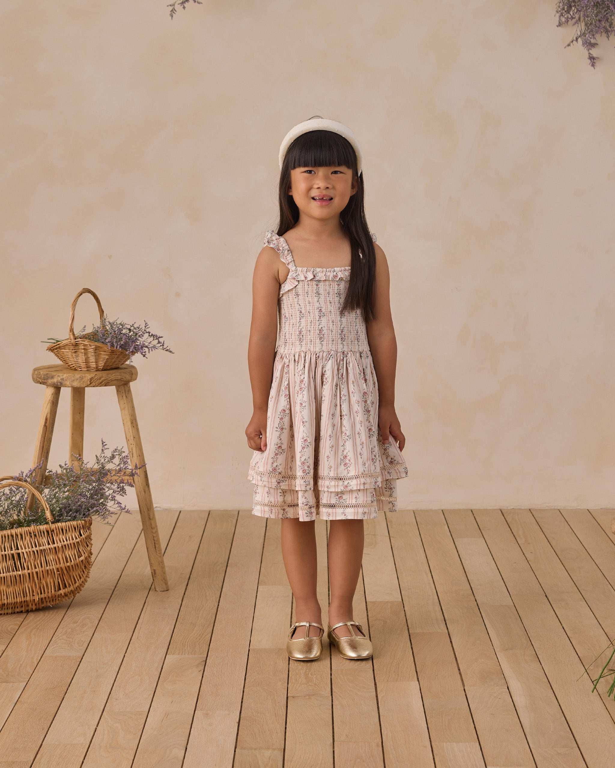 Birdie Dress Spring Floral Stripe - Rylee + Cru | Kids Clothes | Trendy Baby Clothes | Modern Infant Outfits |