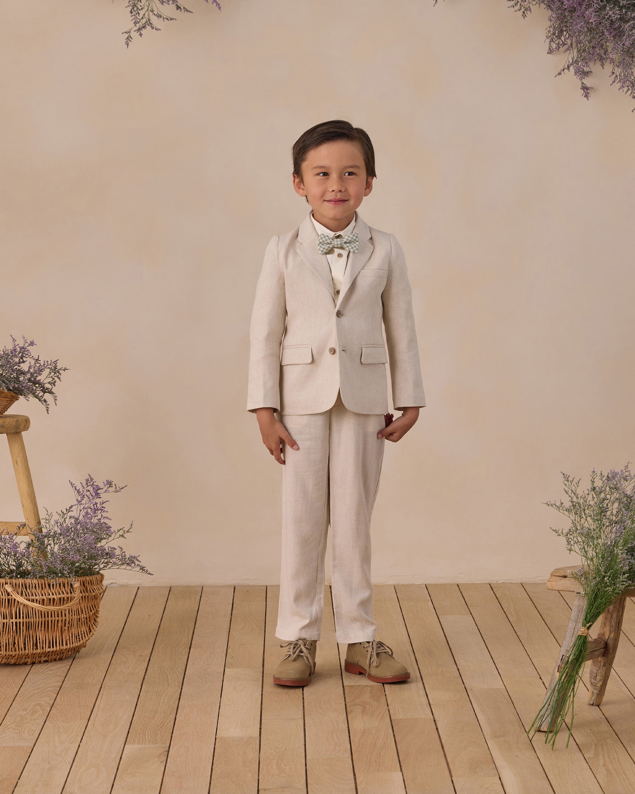 Bow Tie Eucalyptus Check - Rylee + Cru | Kids Clothes | Trendy Baby Clothes | Modern Infant Outfits |