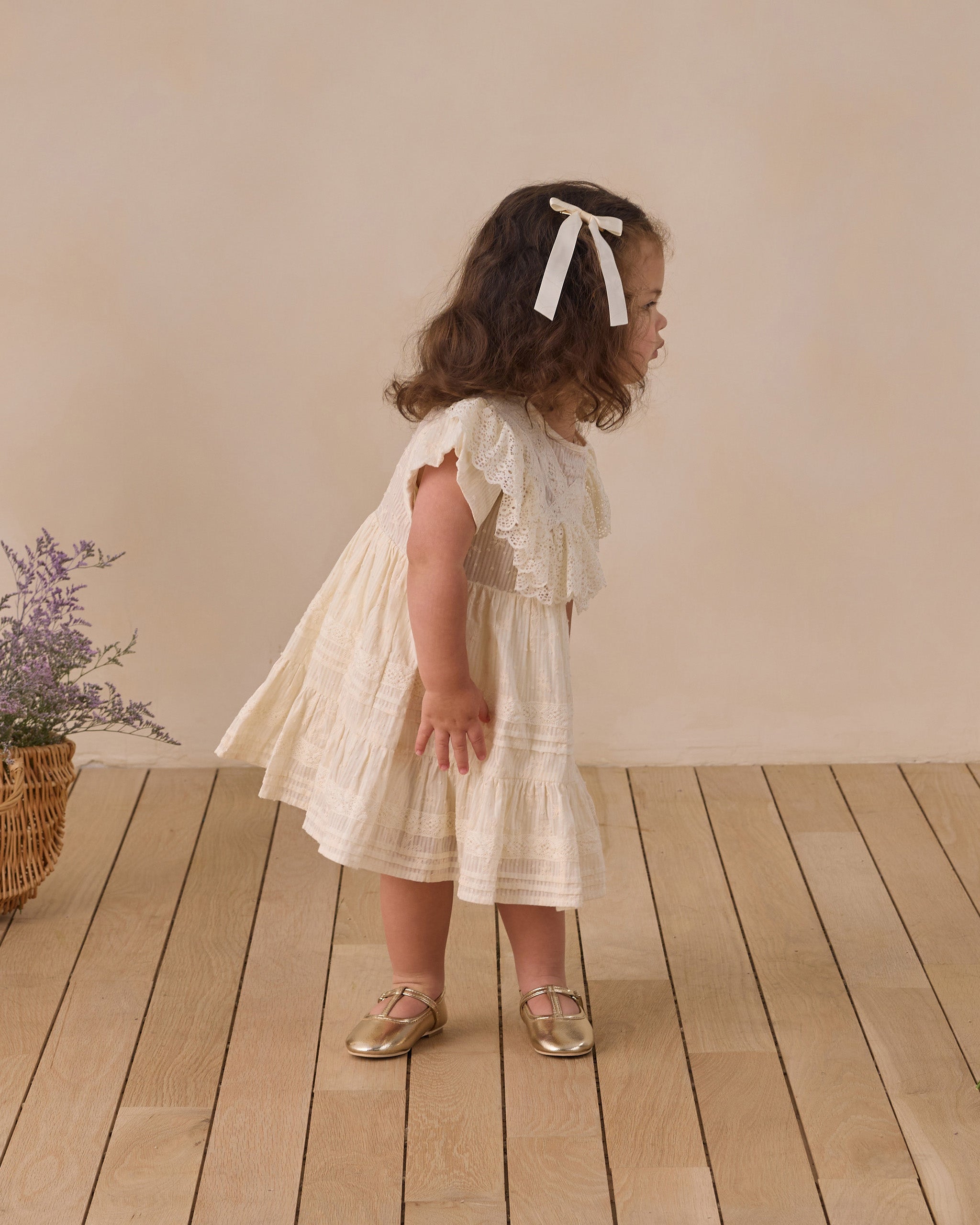 Satin Ribbon Bows Lemon, Natural, Lavender - Rylee + Cru | Kids Clothes | Trendy Baby Clothes | Modern Infant Outfits |